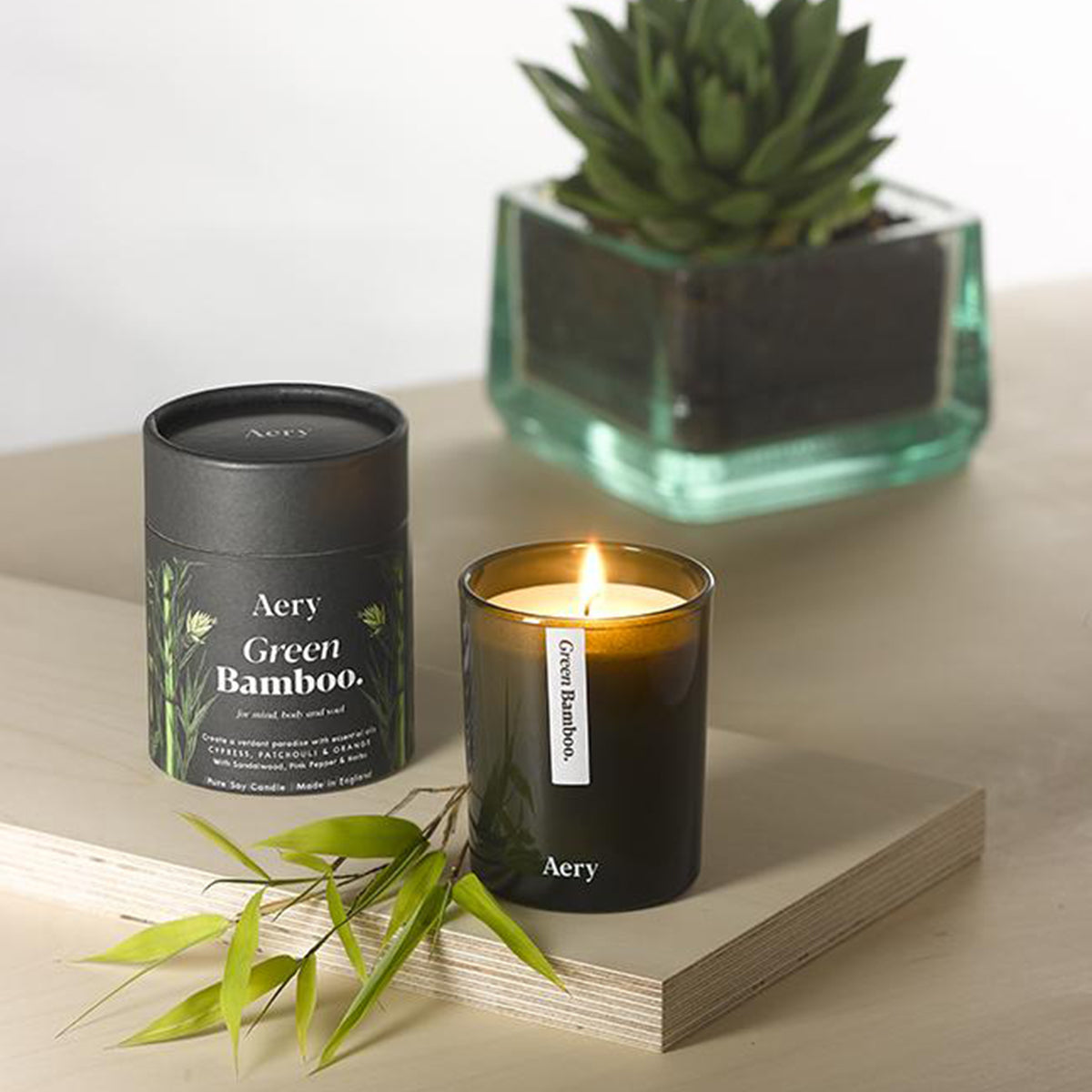 Botanical Green 200g Soy Candle Green Bamboo