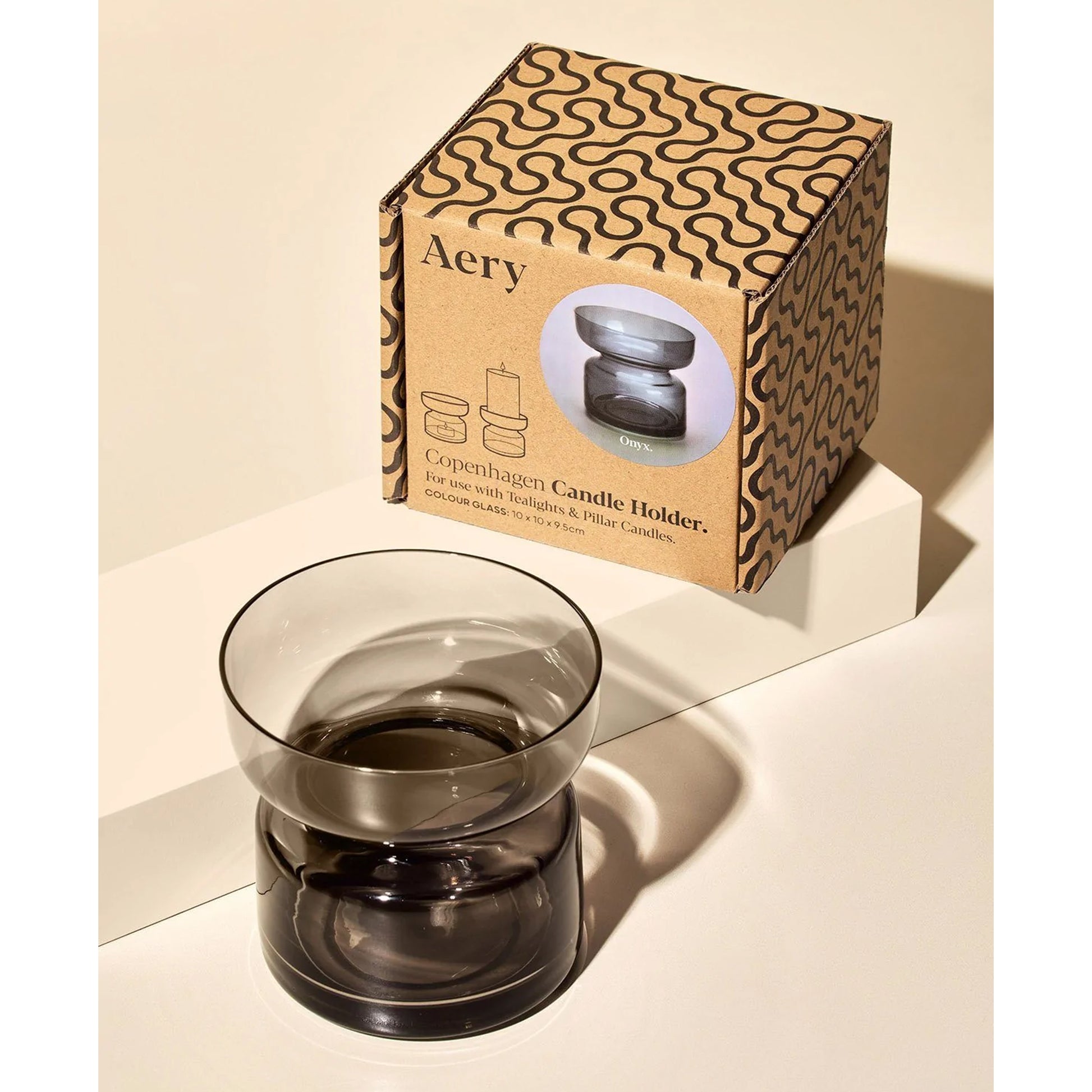Aery Living Copenhagen Candle Holder Onyx