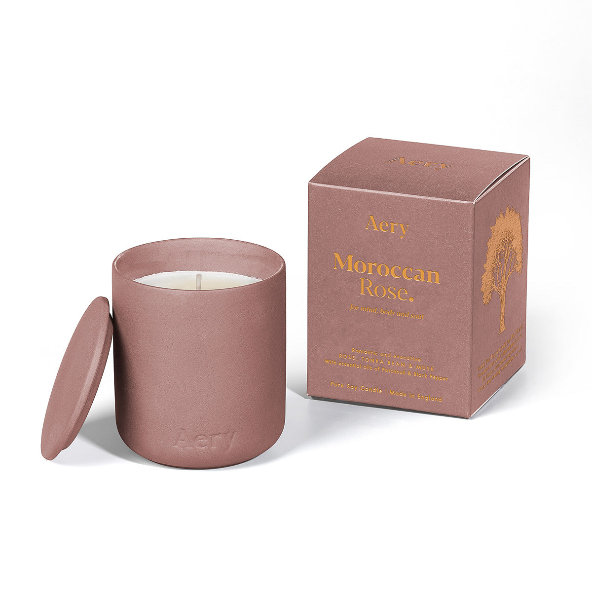 Aery Living Fernweh 280g Candle with Lid Moroccan Rose