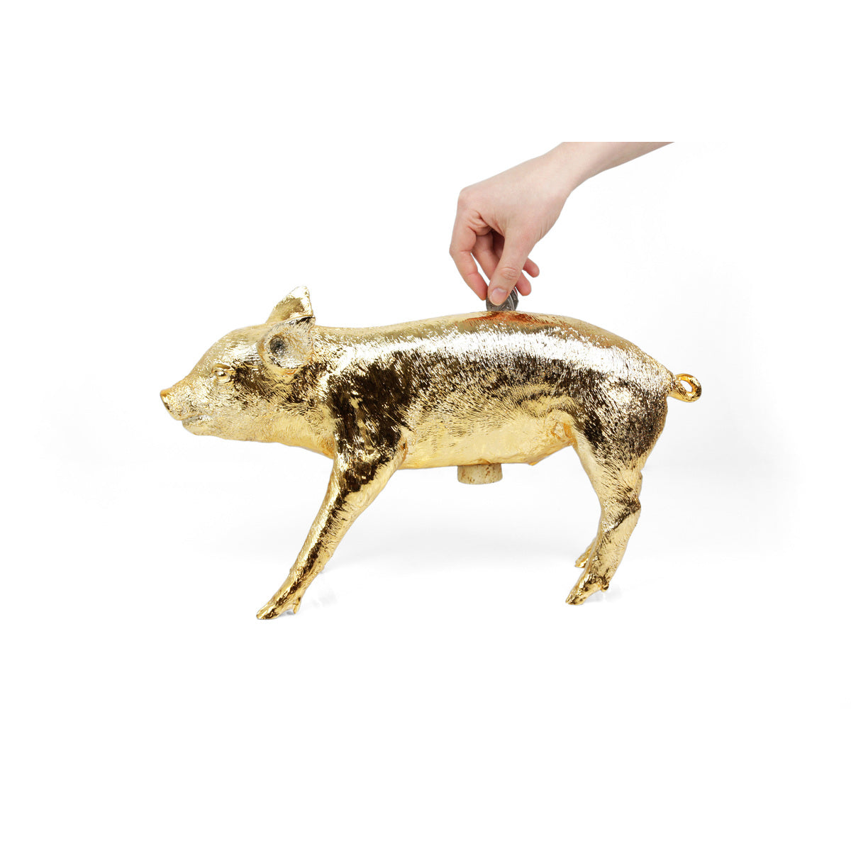 Areaware Bank Pig Gold Chrome