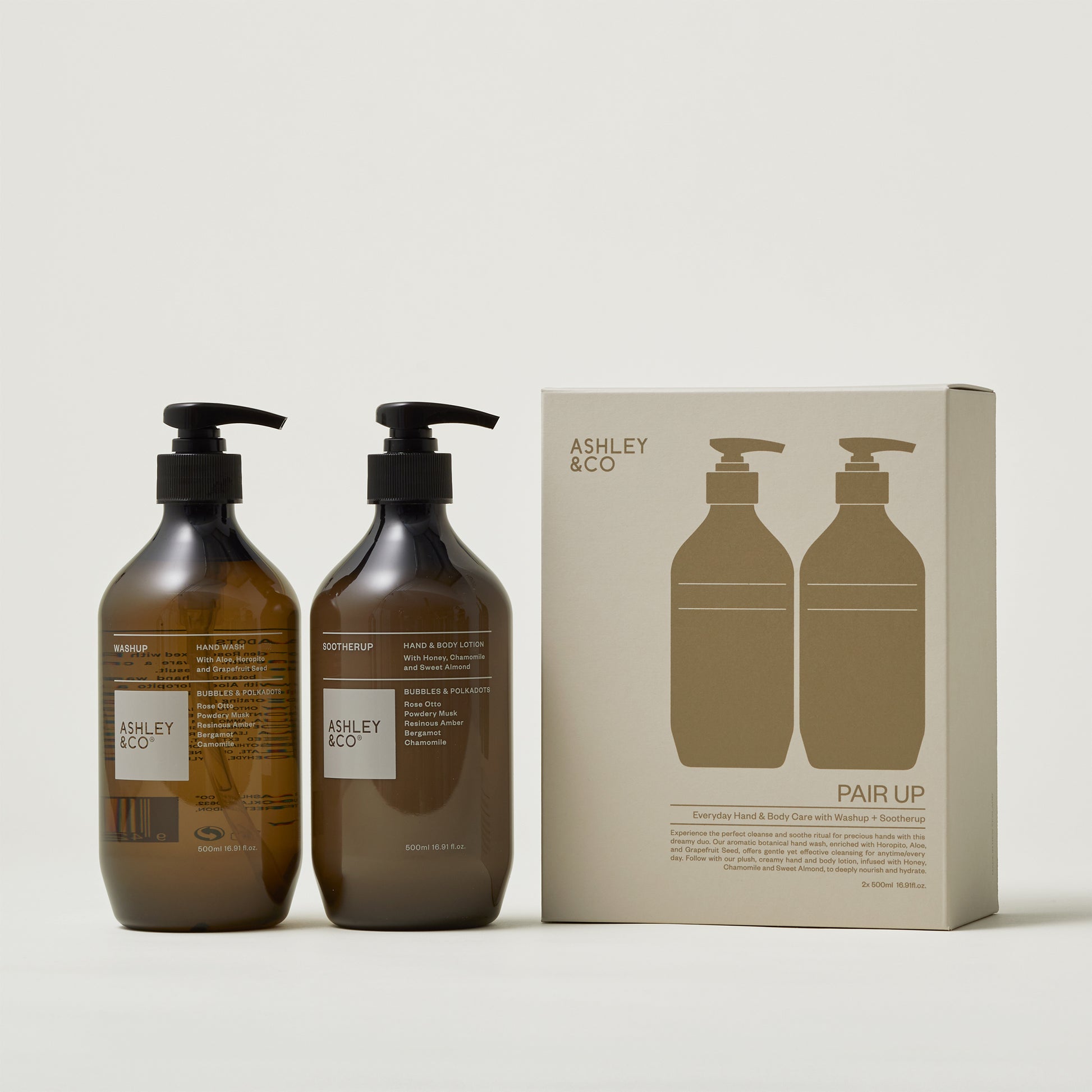 Ashley & Co Gift Set Pair Up (Sootherup + Washup) Bubbles & Polkadots