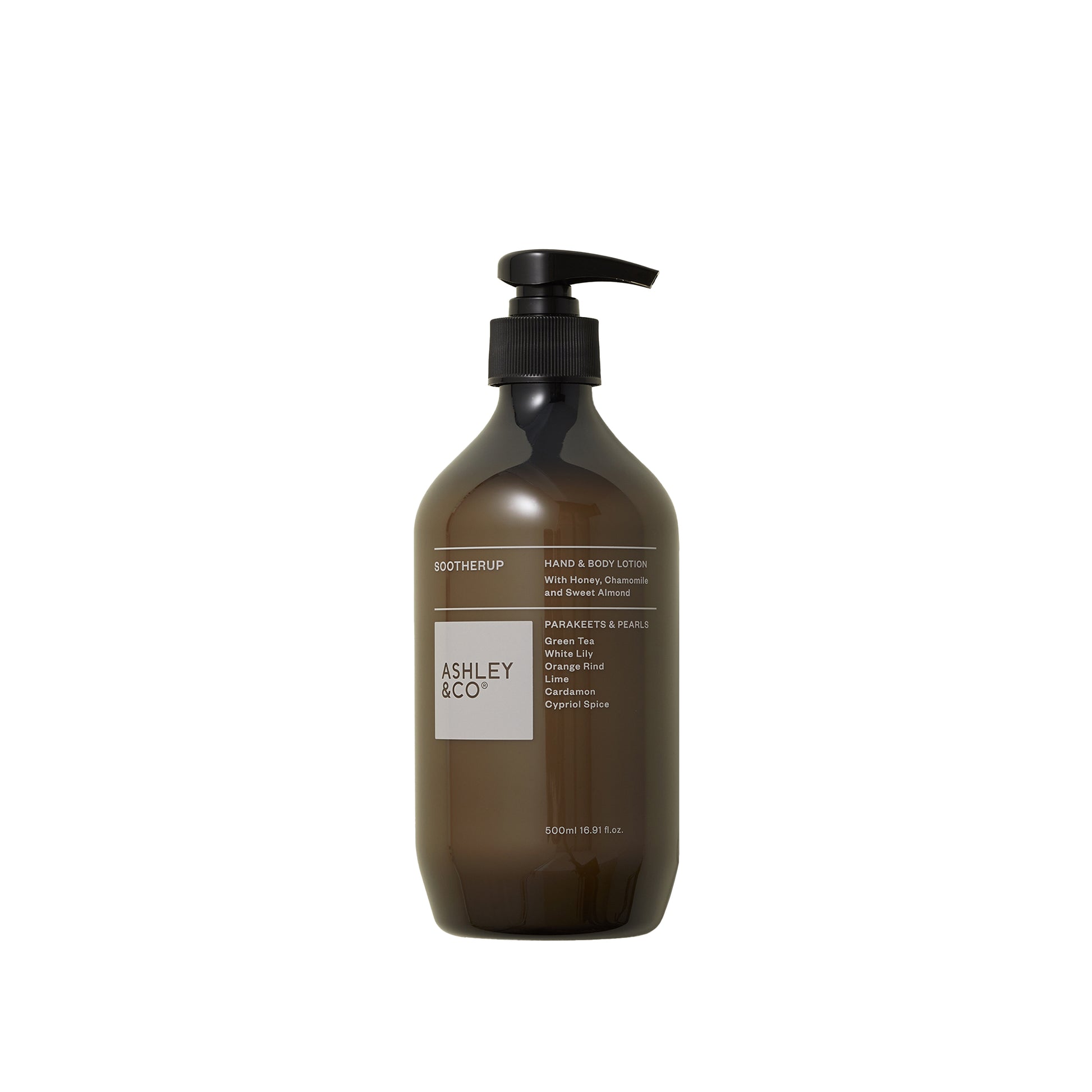 Ashley & Co Sootherup 500ml Tester Parakeets & Pearls Hand & Body Lotion Hand & Body Lotion