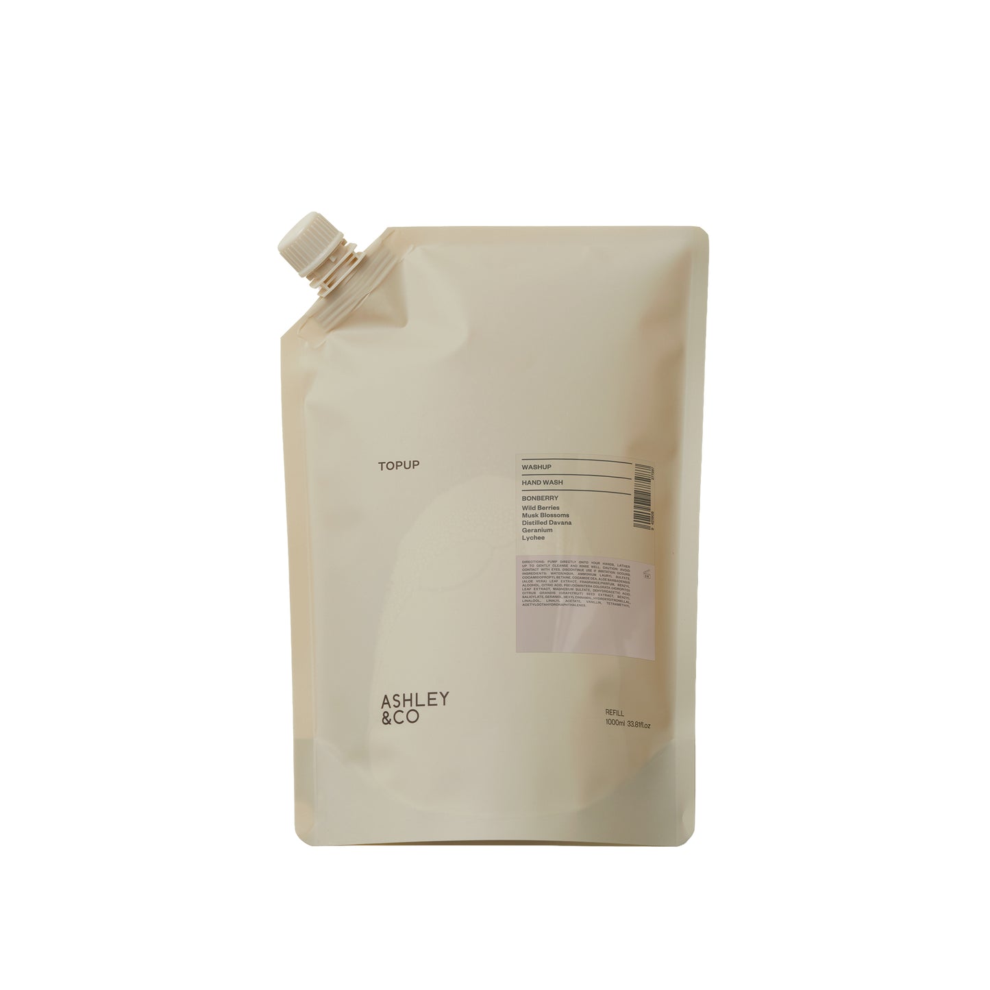 Ashley & Co Washup Topup 1L Bonberry Hand Wash Hand Wash