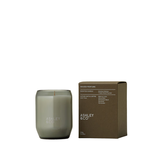 Ashley & Co Waxed Perfume Kitchen Candle 310g Lotus Leaf & Lustre Candle Candle