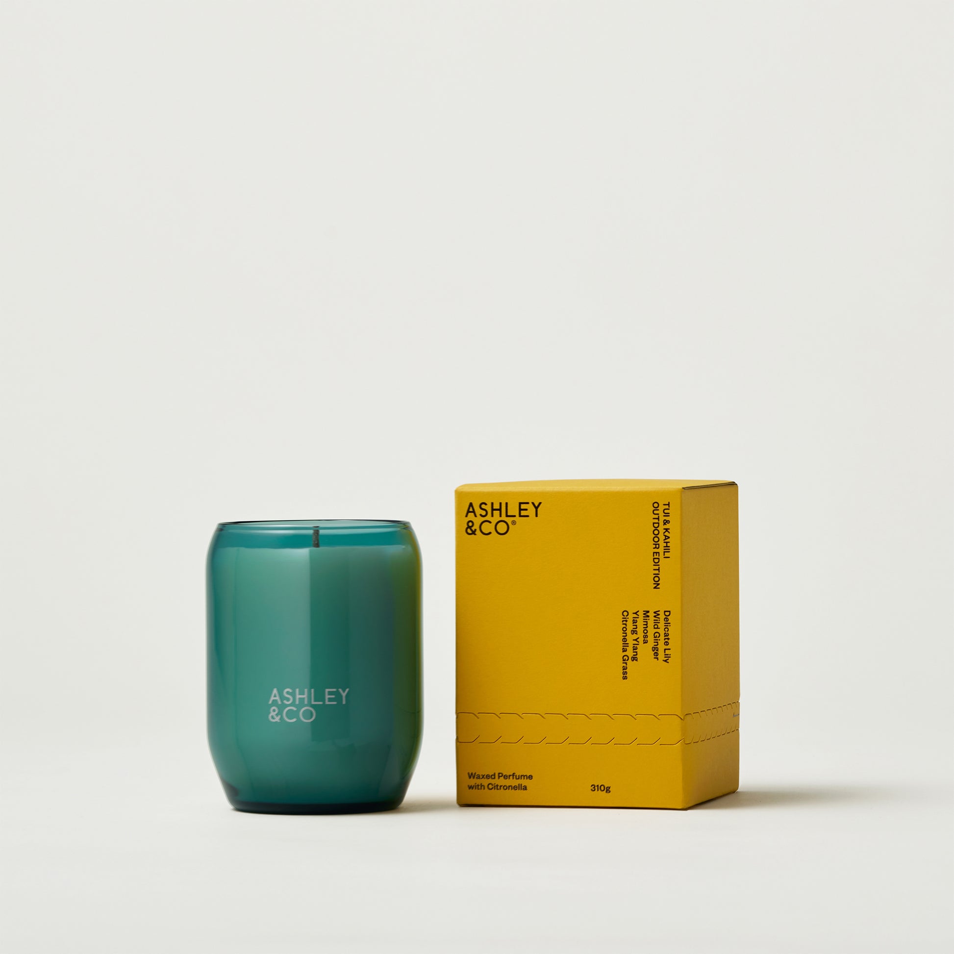 Ashley & Co Waxed Perfume Outdoor with Citronella 310g Tui & Kahili Candle Candle