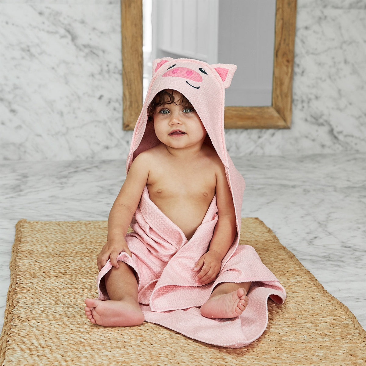 Dock & Bay Baby Hooded Towel Animal Collection Parker Pig 100% Recycled 100% Recycled