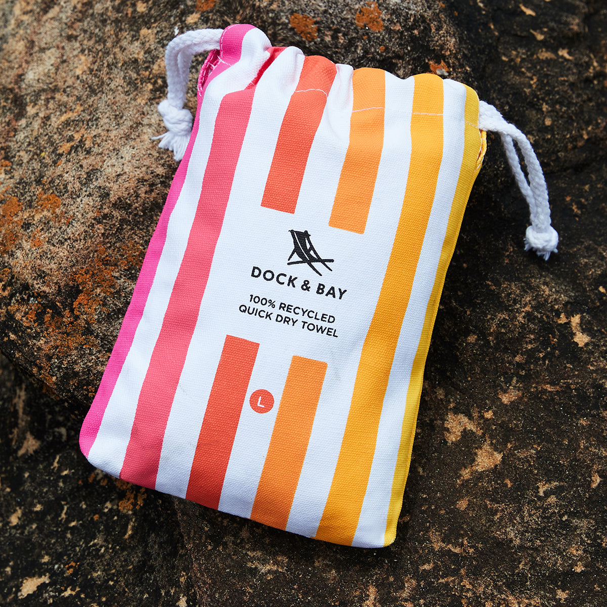 Dock & Bay Beach Towel Summer Collection L Peach Sunrise 100% Recycled 100% Recycled
