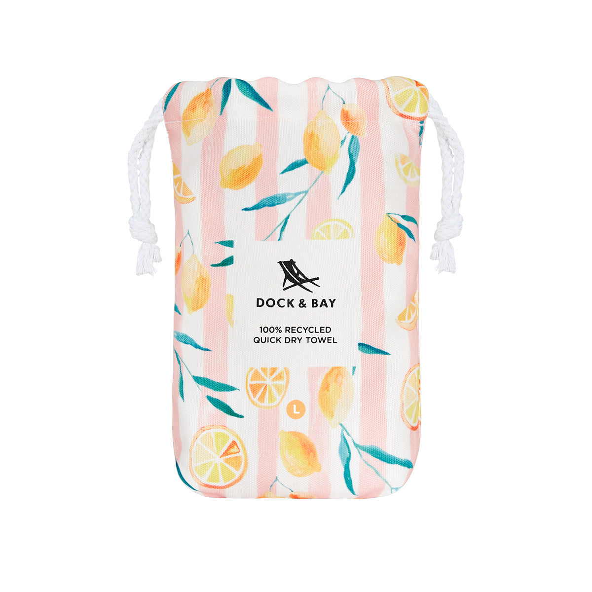 Dock & Bay Beach Towel Tropics Collection L Lemons 100% Recycled 100% Recycled