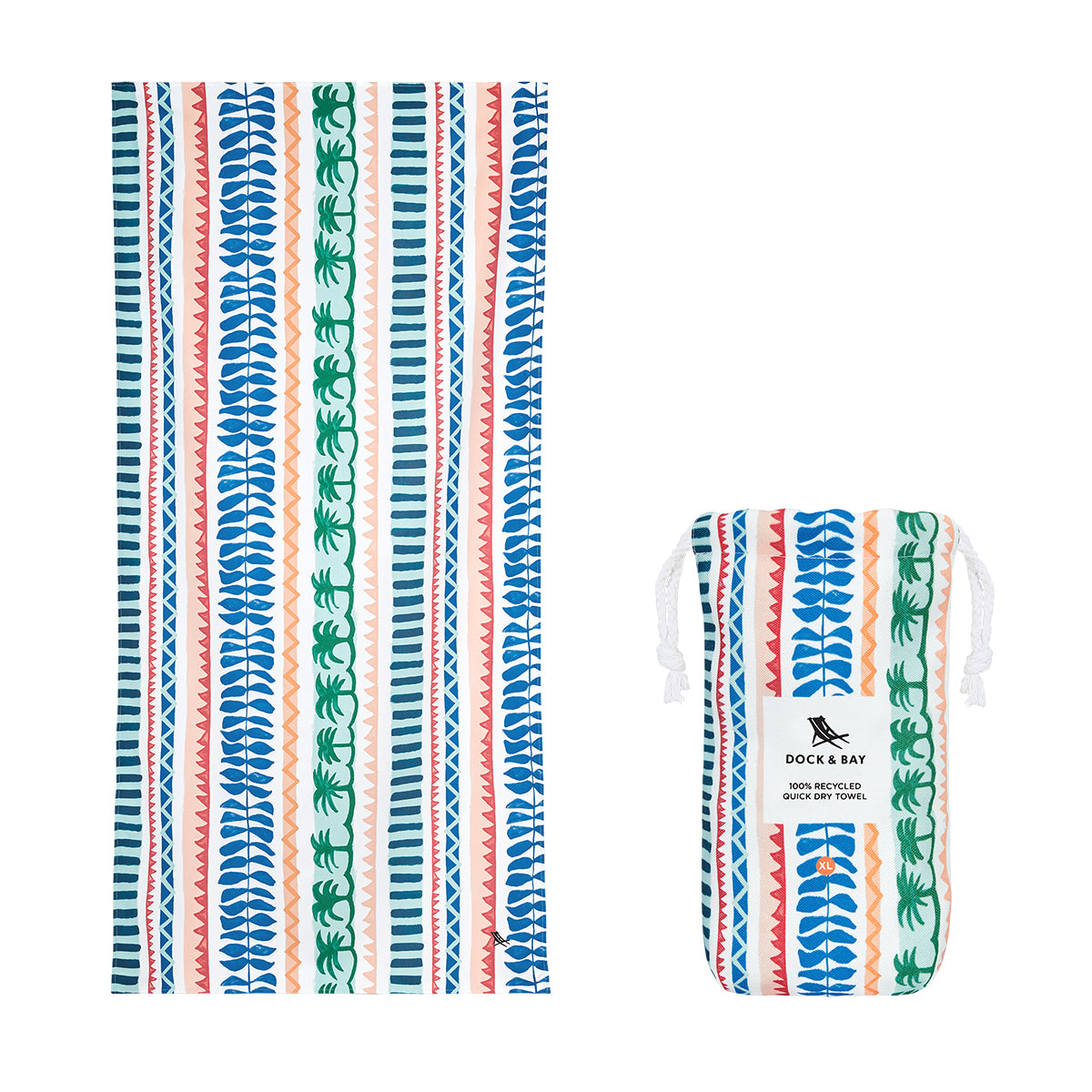 Dock & Bay Beach Towel Tropics Collection XL Palm Beach 100% Recycled 100% Recycled