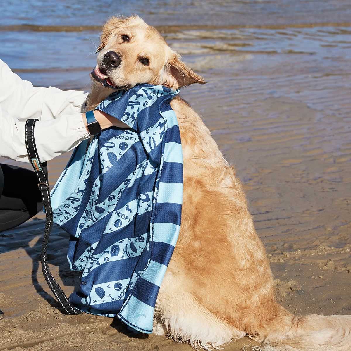 Dock & Bay Dog Towel L Bark Blue 100% Recycled 100% Recycled