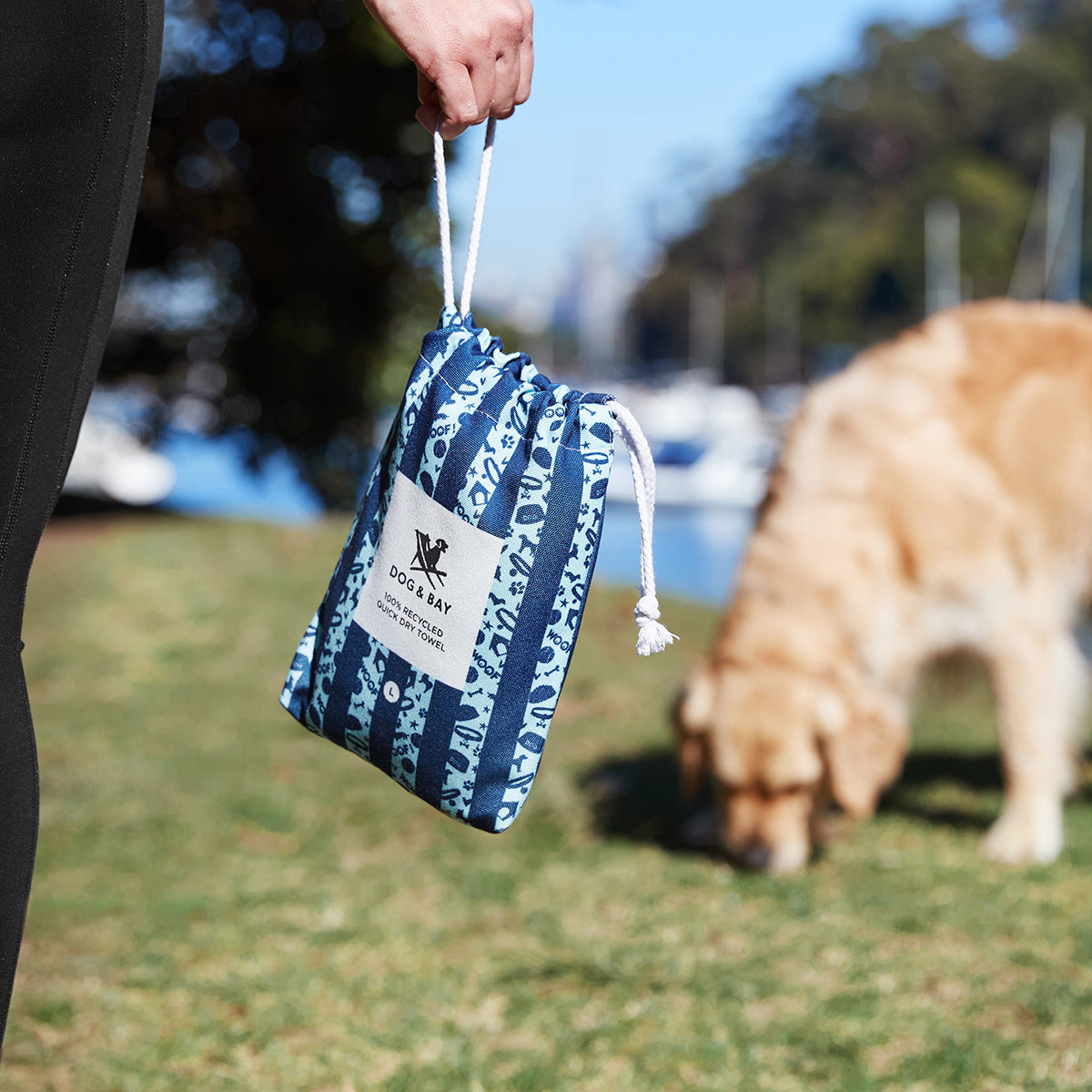 Dock & Bay Dog Towel L Bark Blue 100% Recycled 100% Recycled