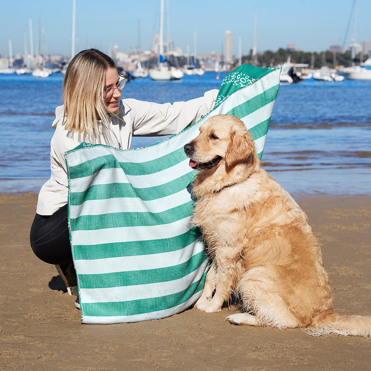 Dock & Bay Dog Towel L Woofs Go Wild 100% Recycled 100% Recycled