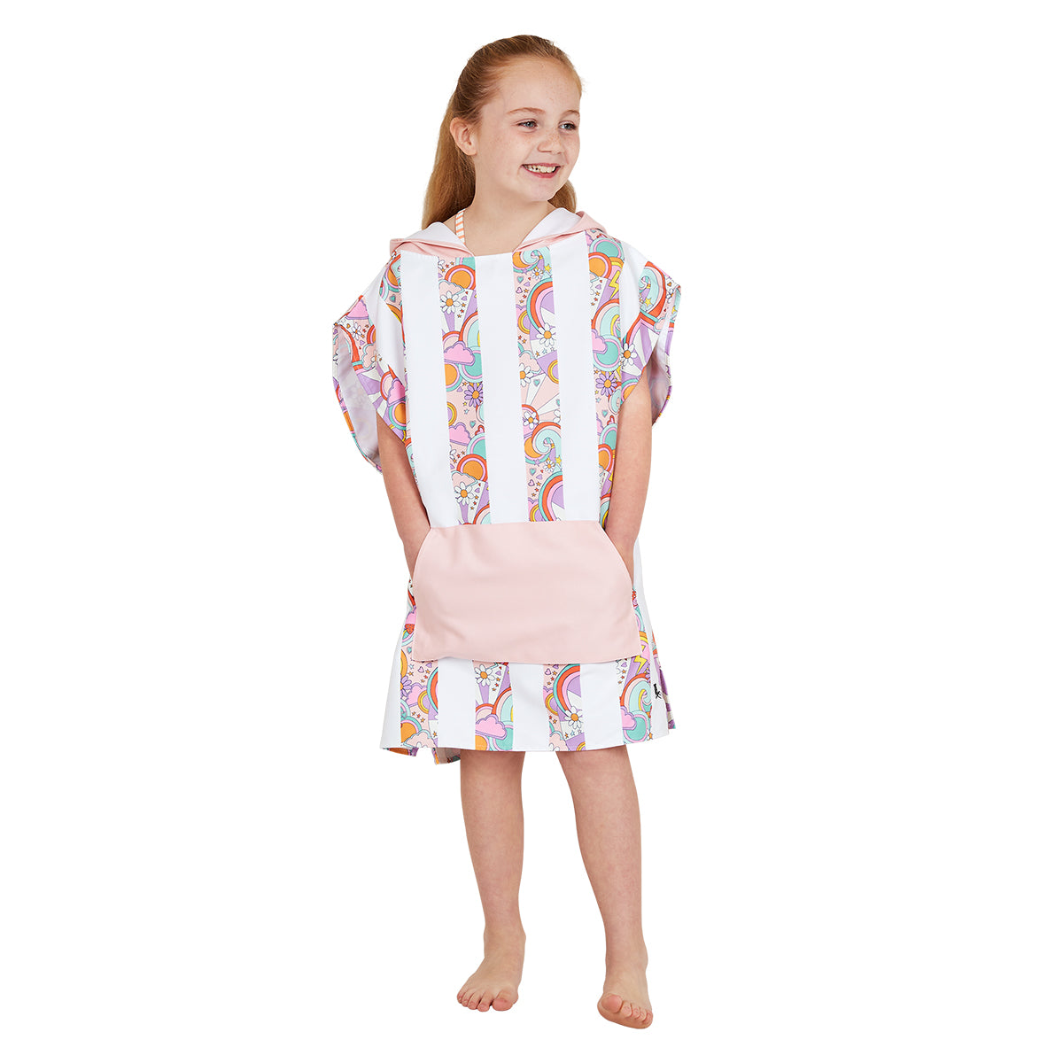 Dock & Bay Poncho Mini Patterned Collection Pink Power 100% Recycled 100% Recycled