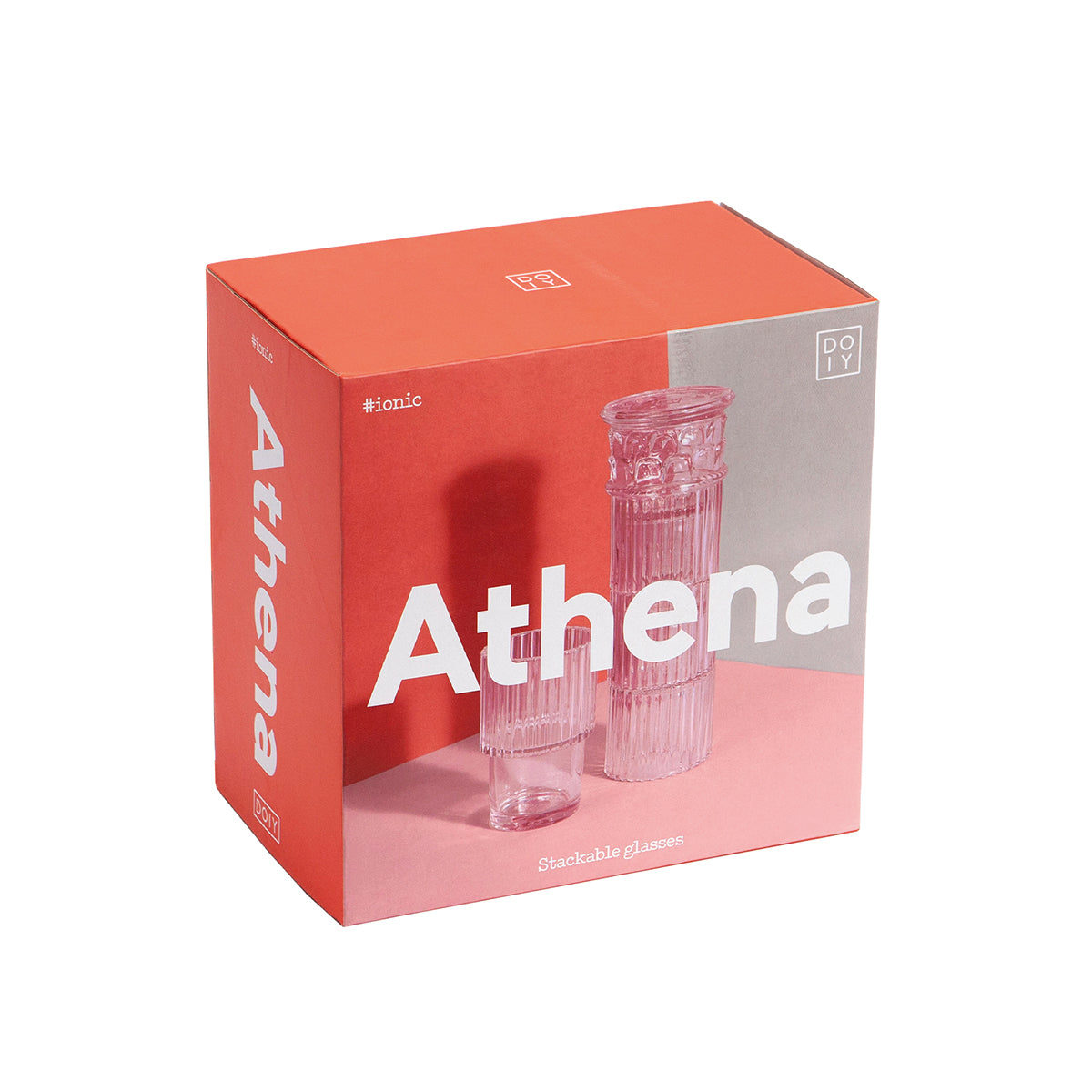 DOIY Greek Series Athena Stacking Glasses Pink