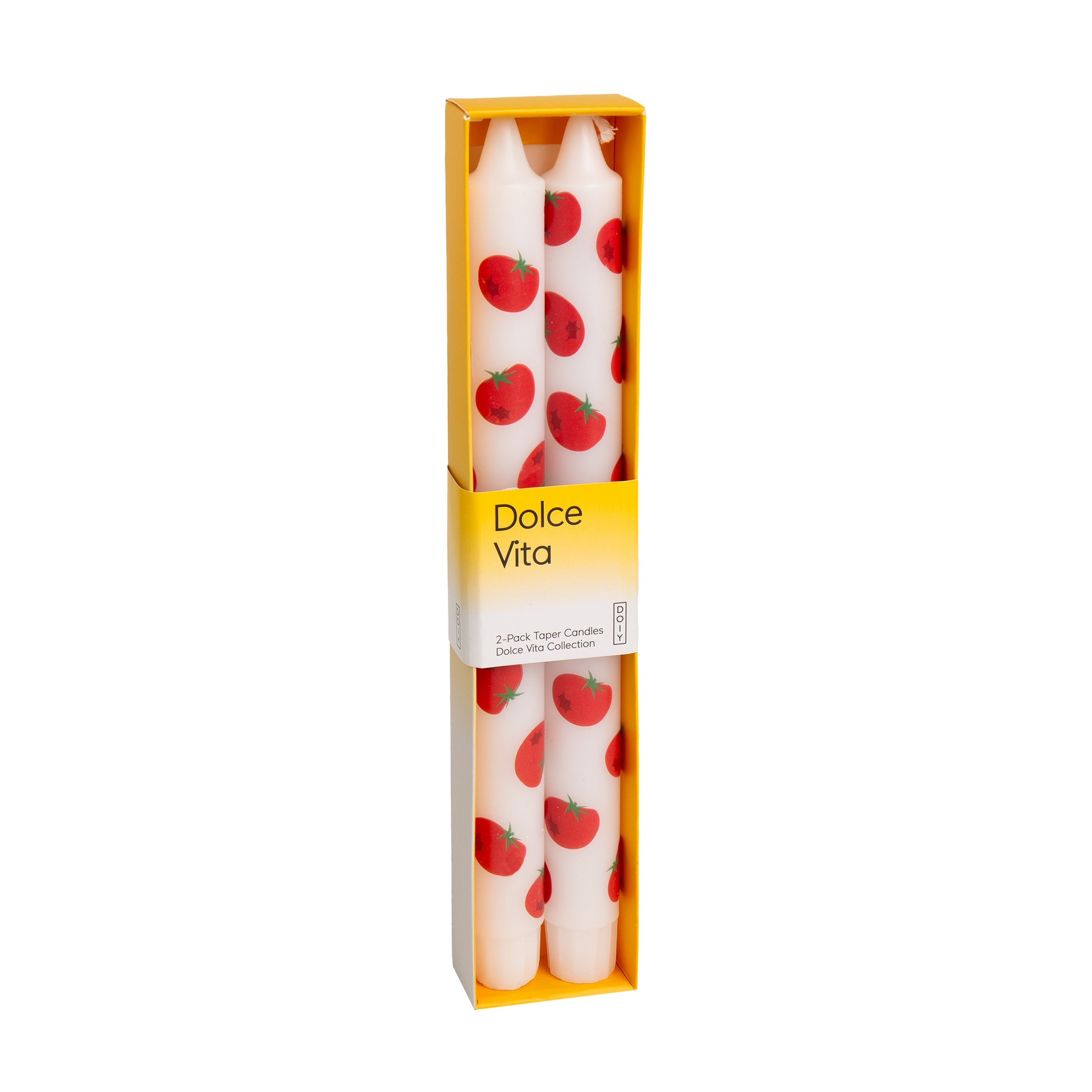 DOIY Dolce Vita Taper Candles (set of 2) Tomato
