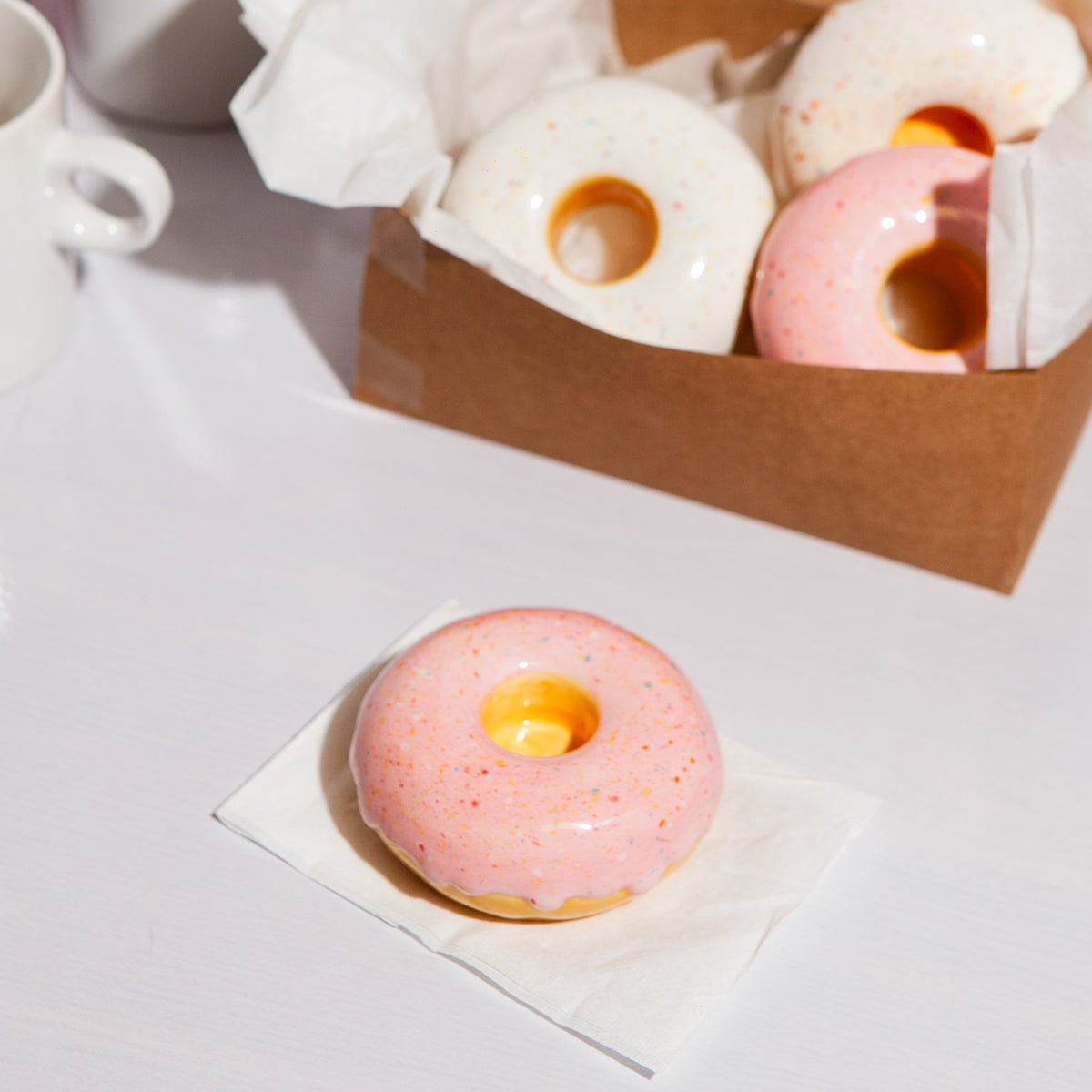 DOIY Fast Food Candle Holder Donut Pink