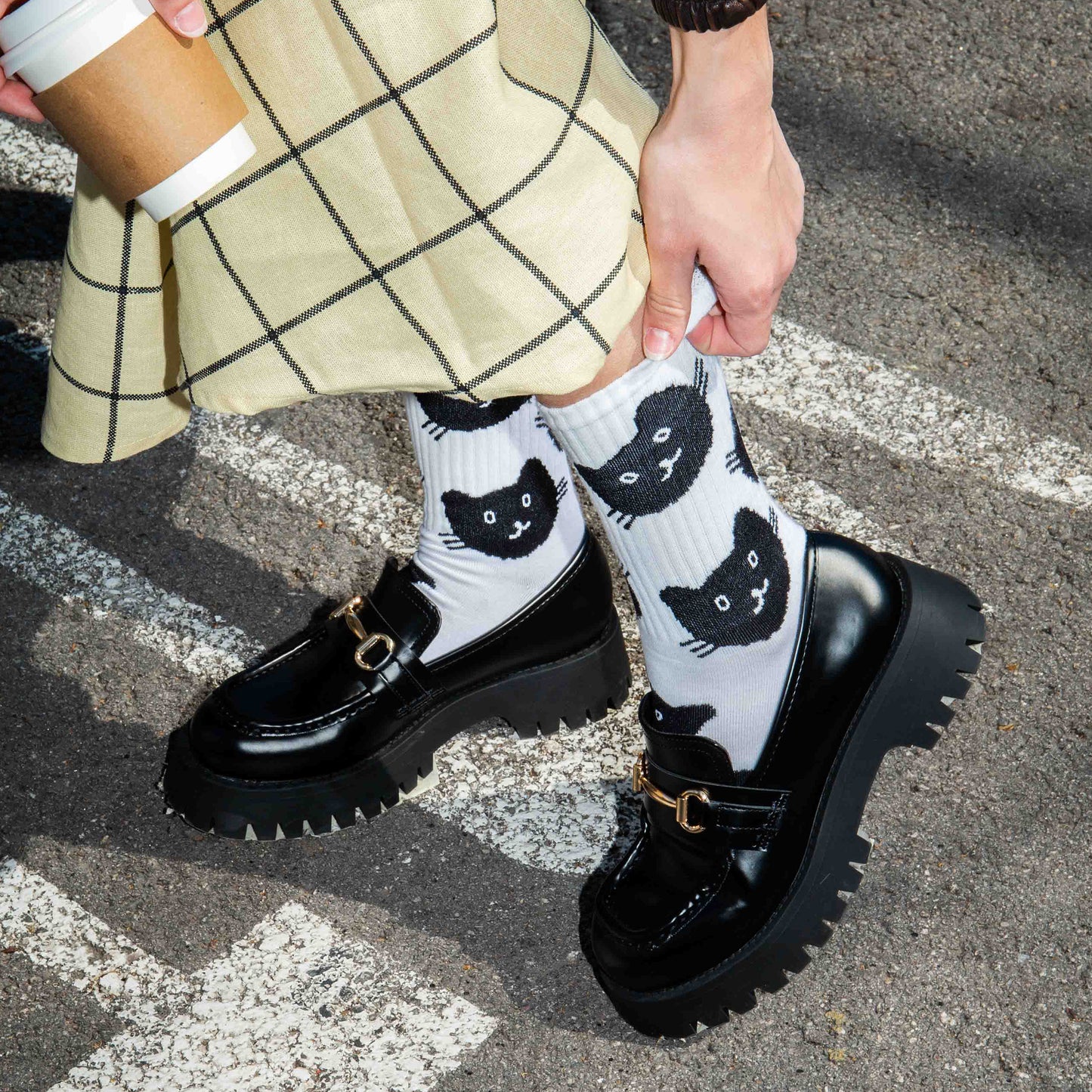 Eat My Socks Crew Socks Cat