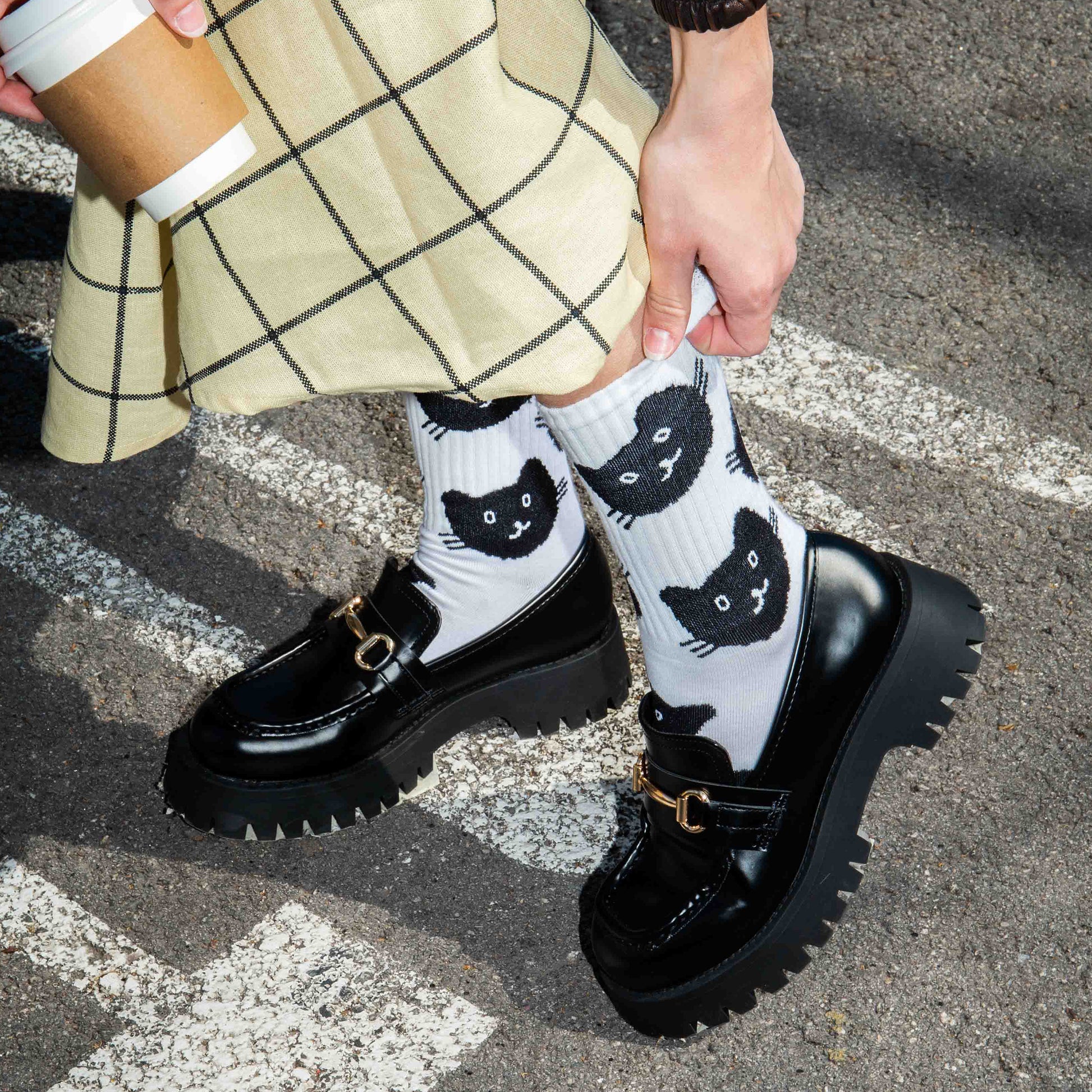 Eat My Socks Crew Socks Cat