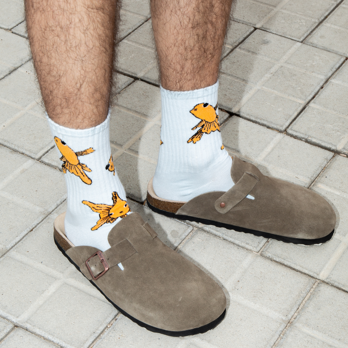 Eat My Socks Crew Socks Goldfish