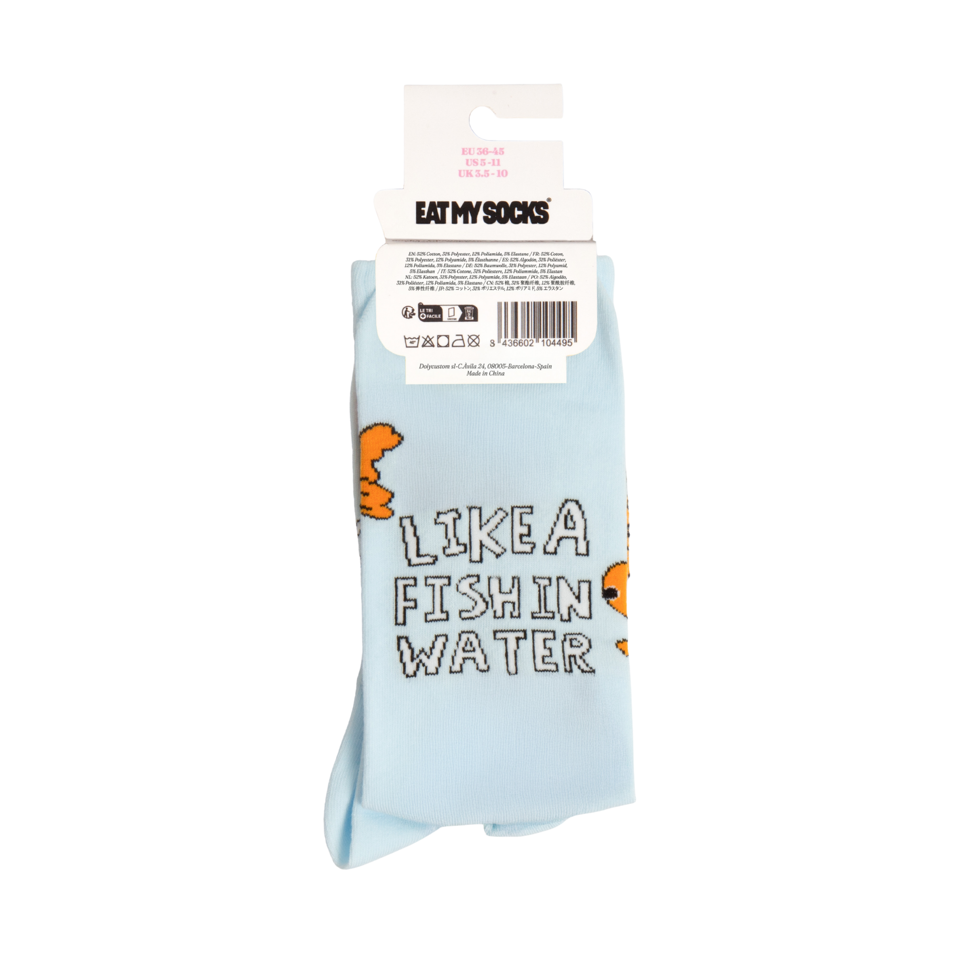 Eat My Socks Crew Socks Goldfish