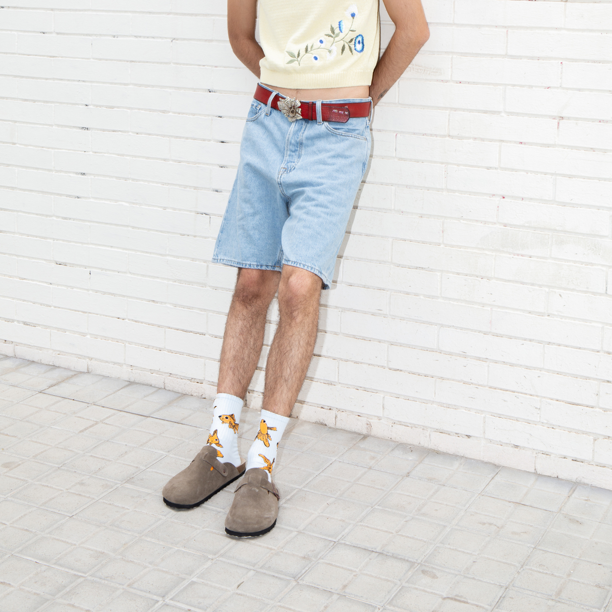 Eat My Socks Crew Socks Goldfish