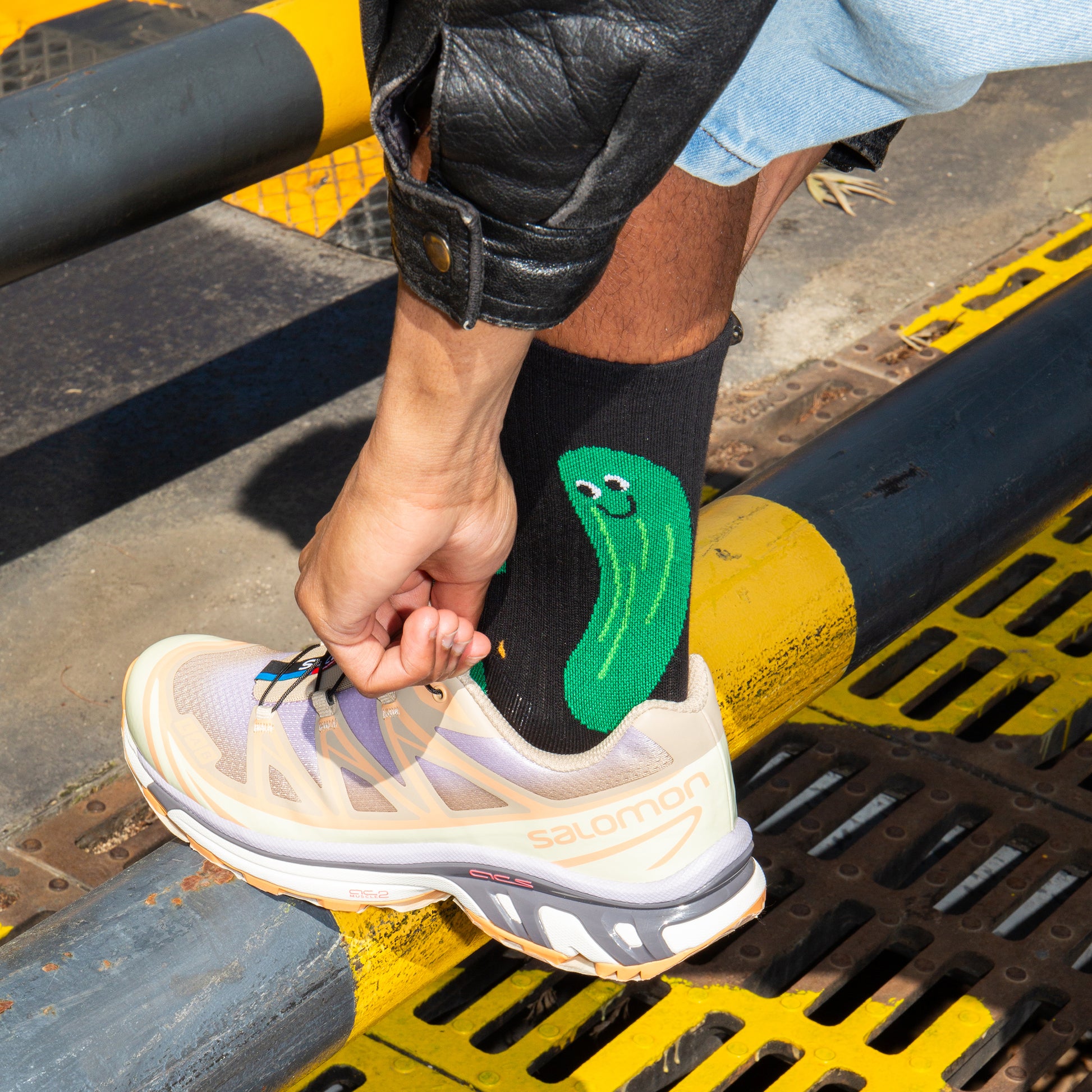 Eat My Socks Crew Socks Pickles