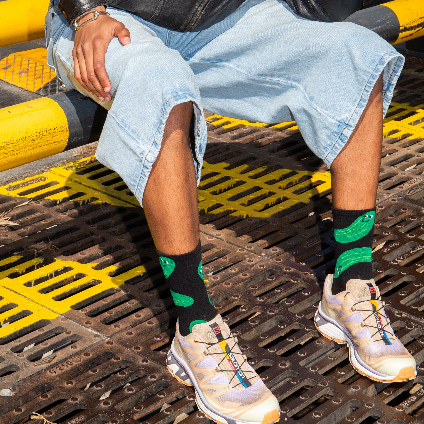 Eat My Socks Crew Socks Pickles