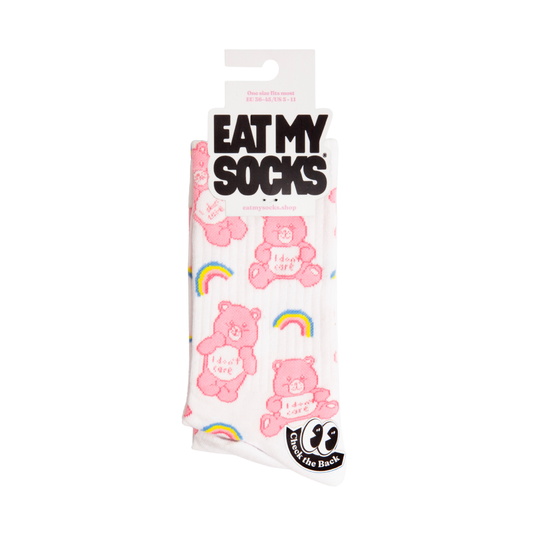 Eat My Socks Crew Socks Rainbow Bear
