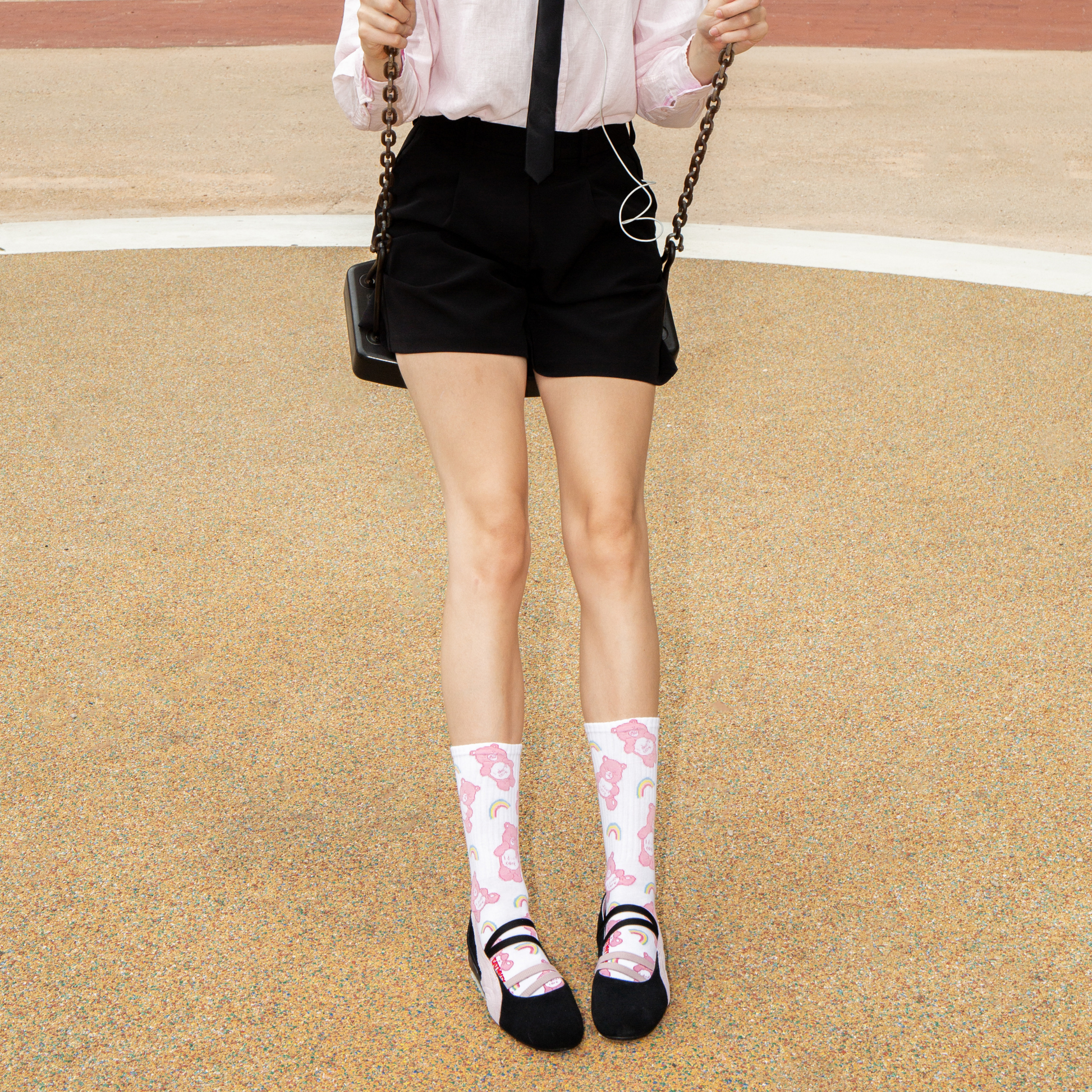 Eat My Socks Crew Socks Rainbow Bear