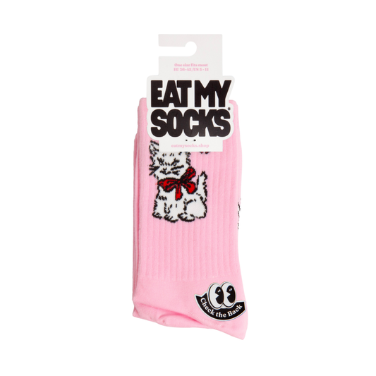 Eat My Socks Crew Socks Vintage Cat