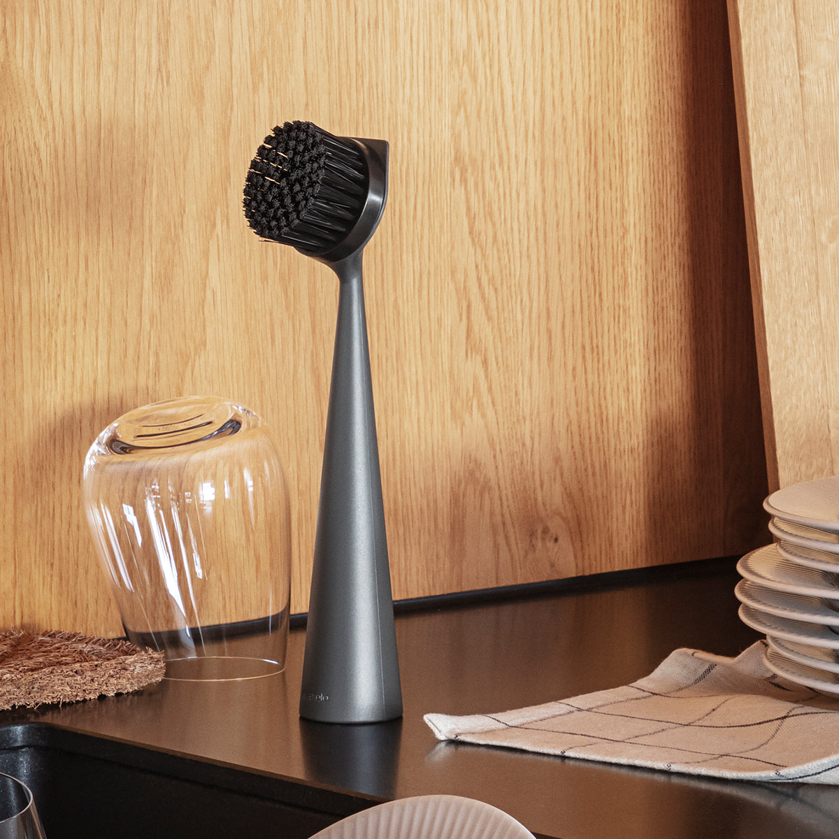 Dish Brush Nylon Elephant Grey