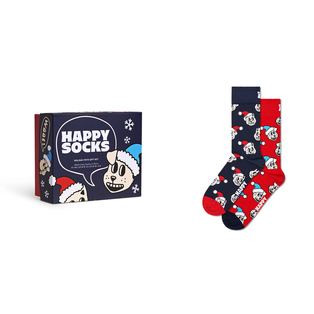 Happy Socks Gift Set Holiday Cat & Dog (6300) 2-Pack