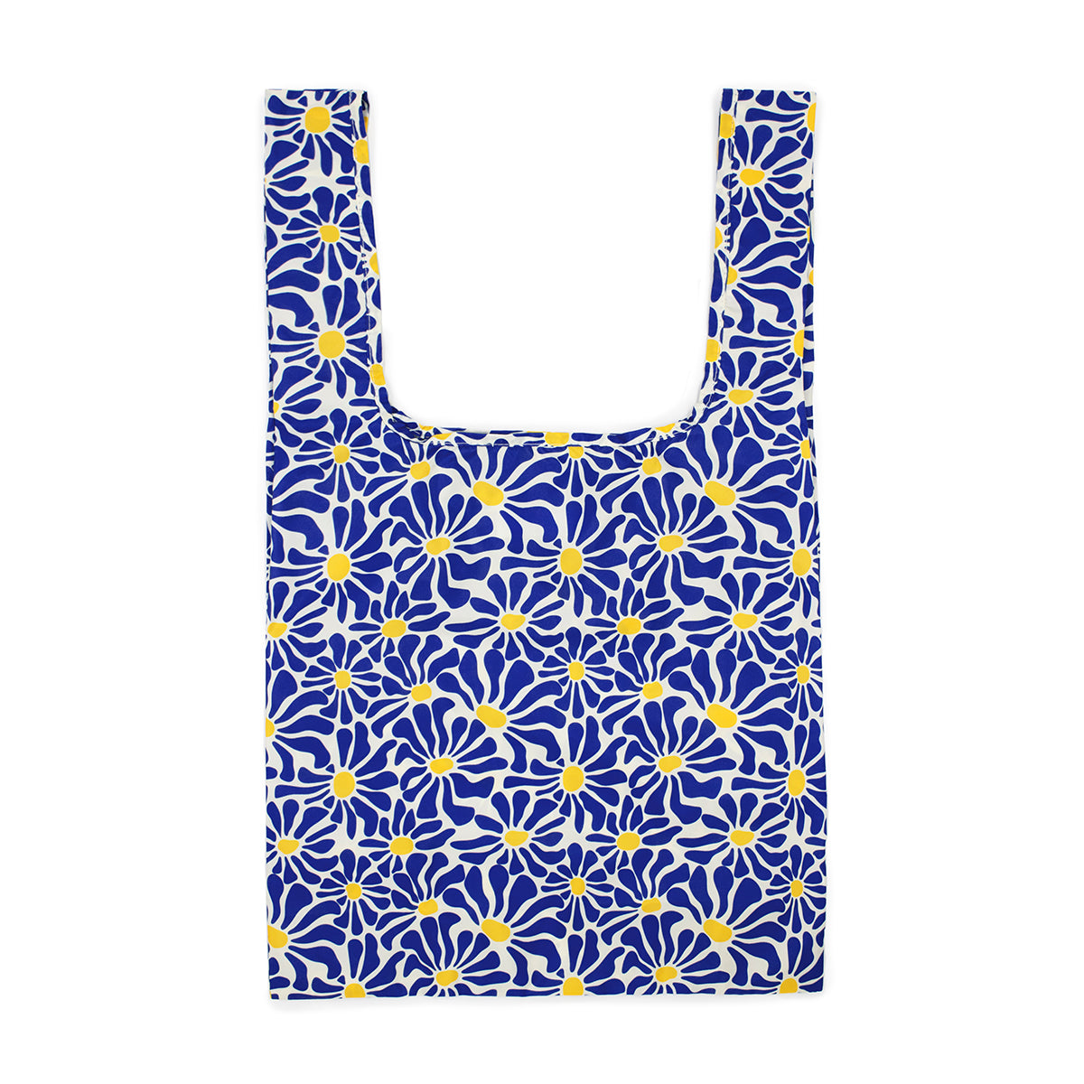 Kind Bag Reusable Bag Medium Abstract Flowers Blue