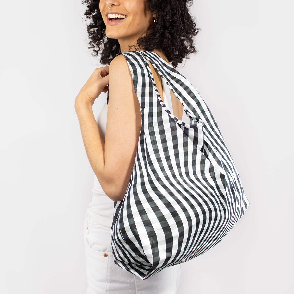 Kind Bag Reusable Bag Medium Distorted Gingham