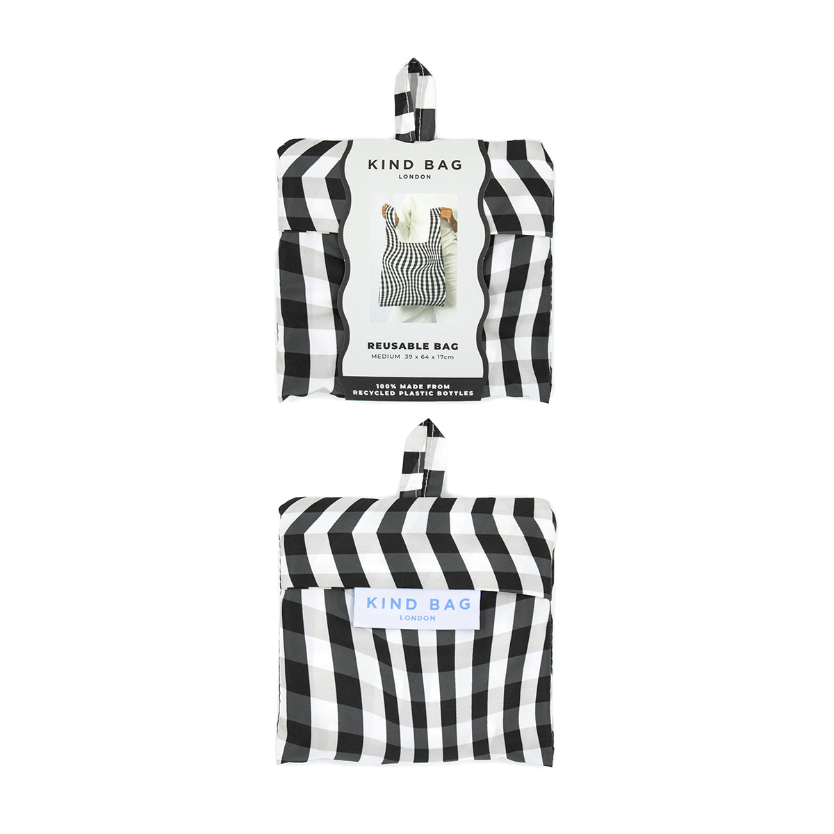 Kind Bag Reusable Bag Medium Distorted Gingham