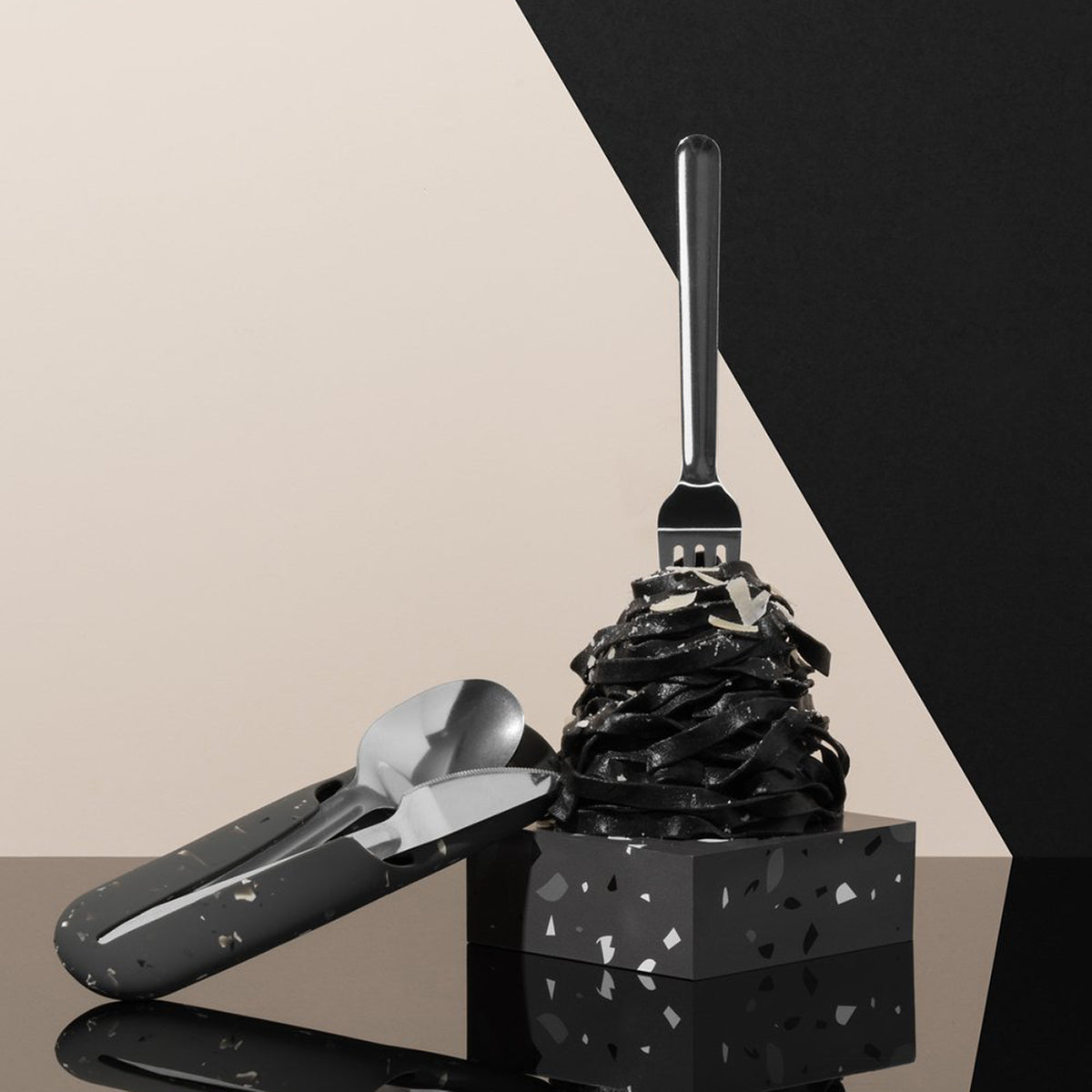 W&P Stainless Steel Utensil Set Terrazzo Charcoal