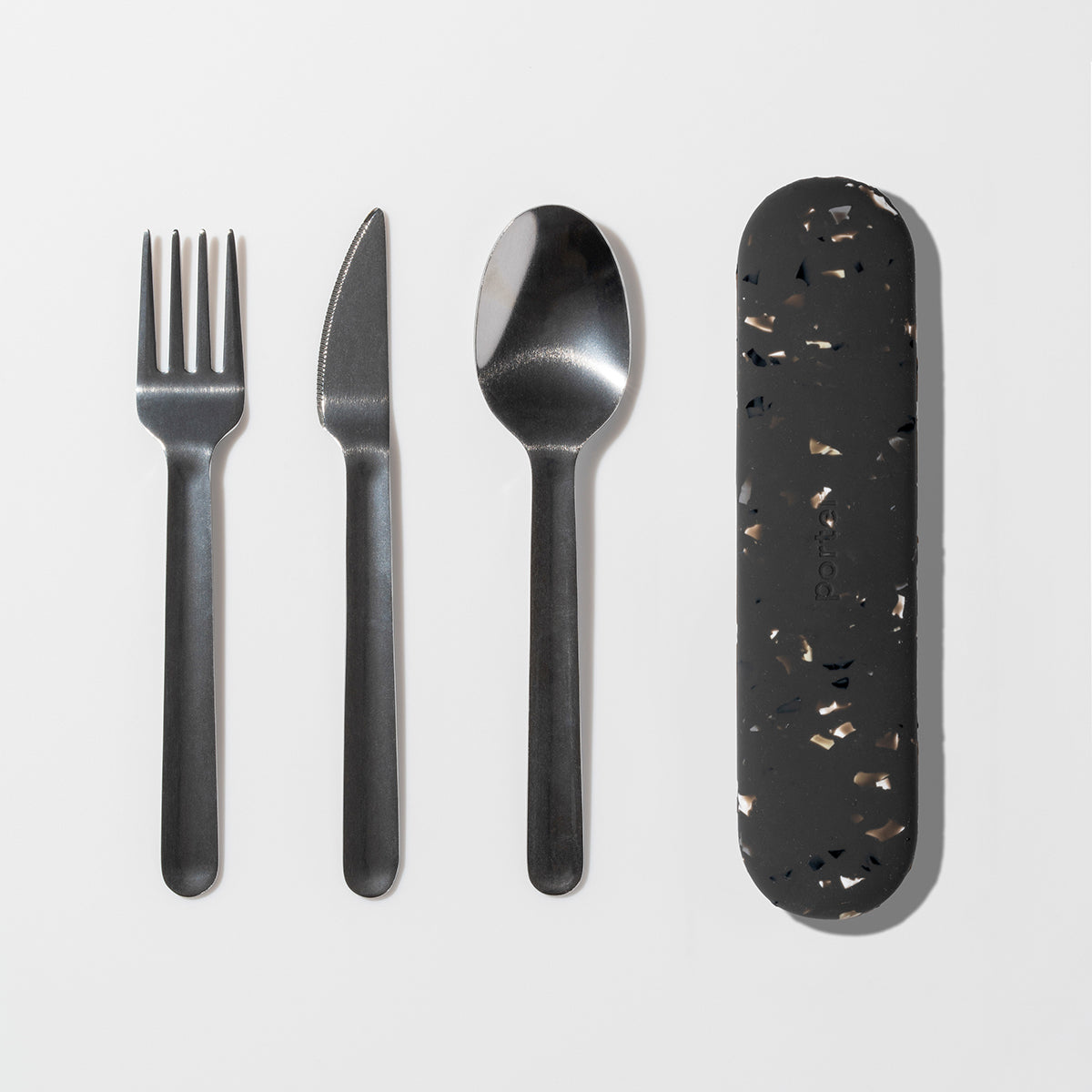 Stainless Steel Utensil Set Terrazzo Charcoal