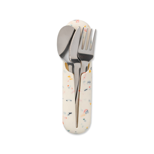 W&P Stainless Steel Utensil Set Terrazzo Cream