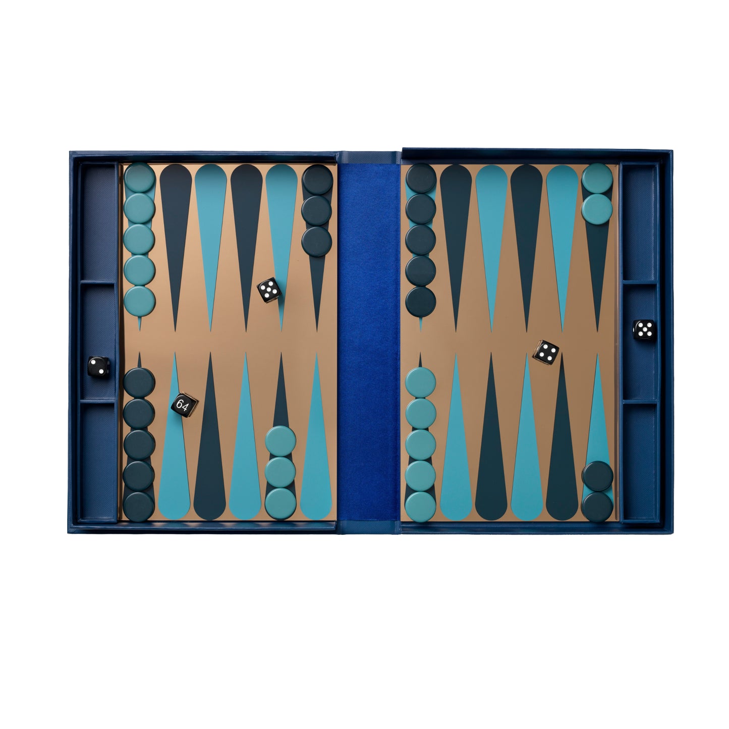 Printworks Classic Games Art Of Backgammon Mirror Dark Blue Copper