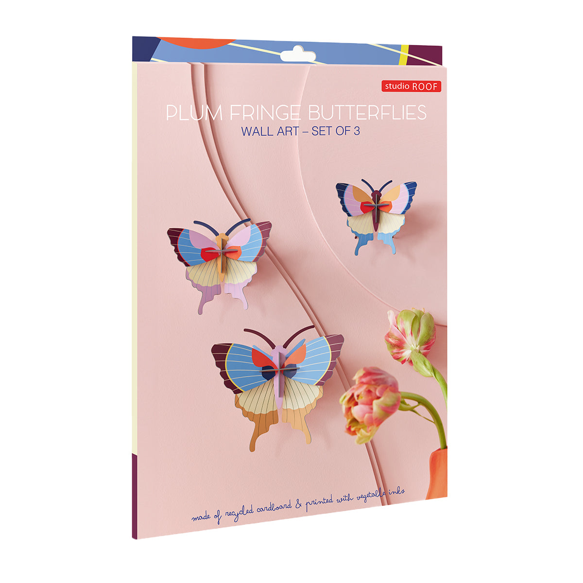 Studio Roof Wall Art Butterflies (A4) Set of 3 Plum Fringe Butterfly