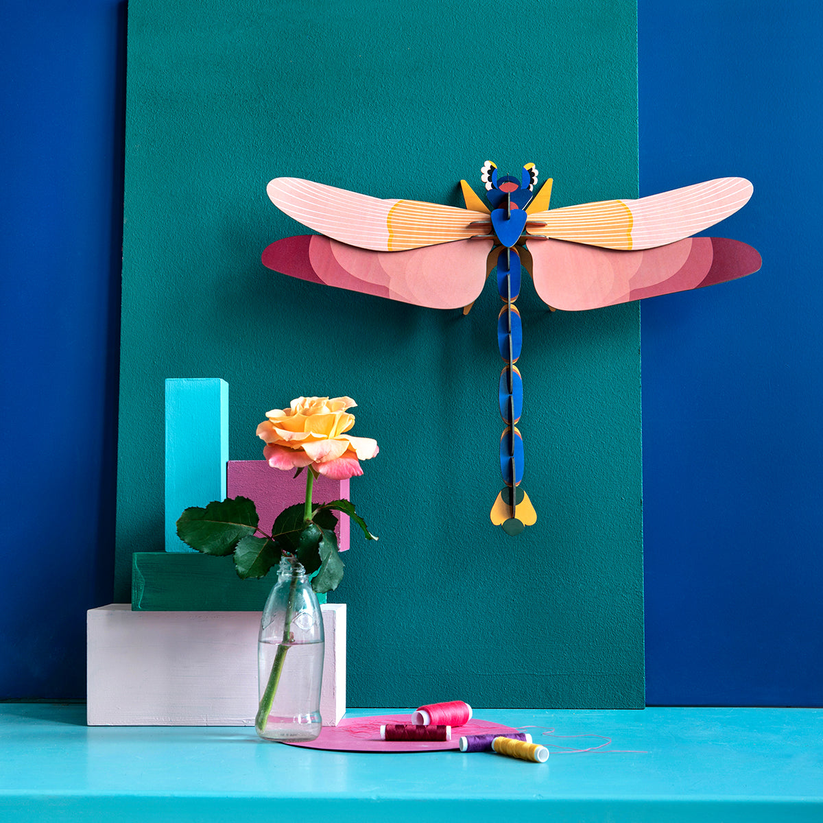 Studio Roof Wall Art Butterflies (A4) Pink Dragonfly