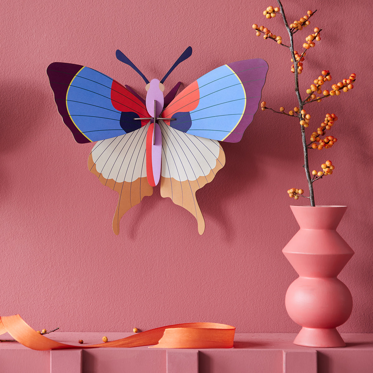 Studio Roof Wall Art Butterflies (A4) Plum Fringe Butterfly