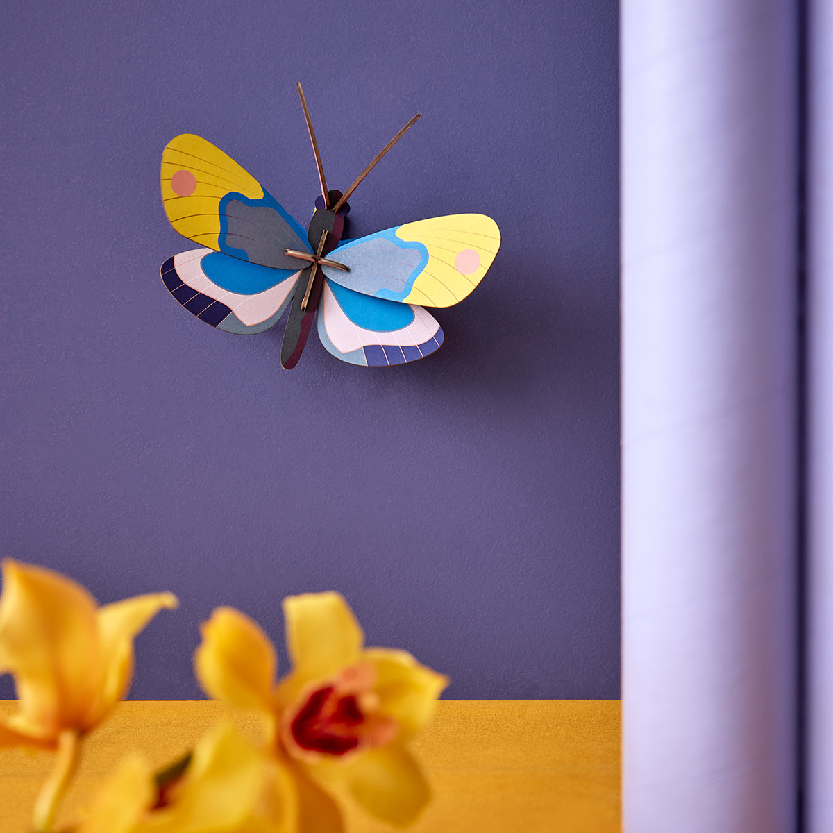 Wall Art Butterflies (B7) Yellow Monarch Butterfly