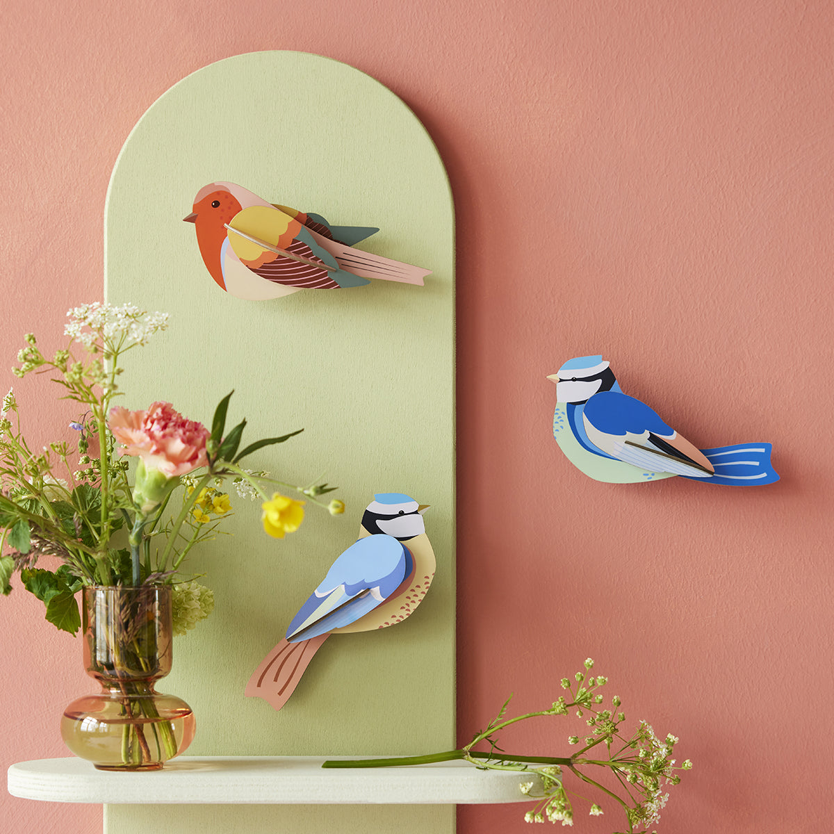 Studio Roof Wall Art Garden Birds (B6) Blue Tits