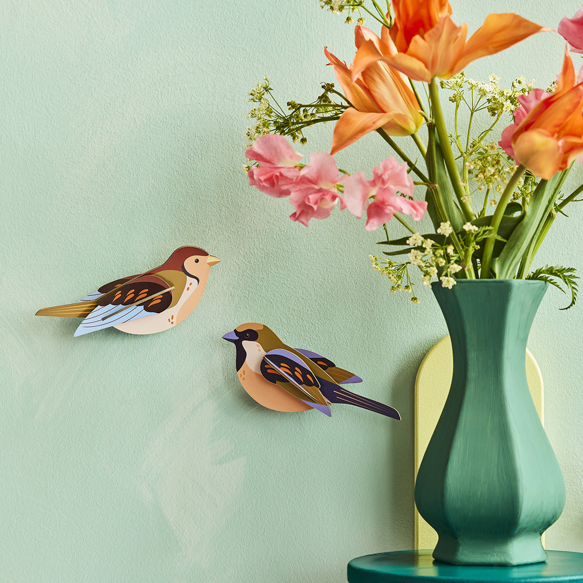 Studio Roof Wall Art Garden Birds (B6) Sparrows