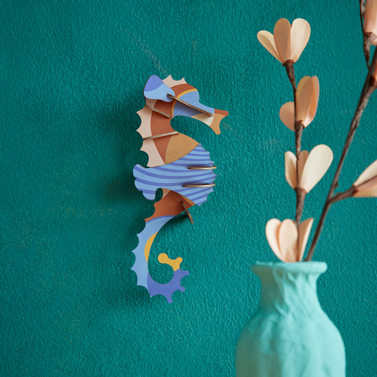 Wall Art Sea Creatures (B7) Blue Ringlet Seahorse