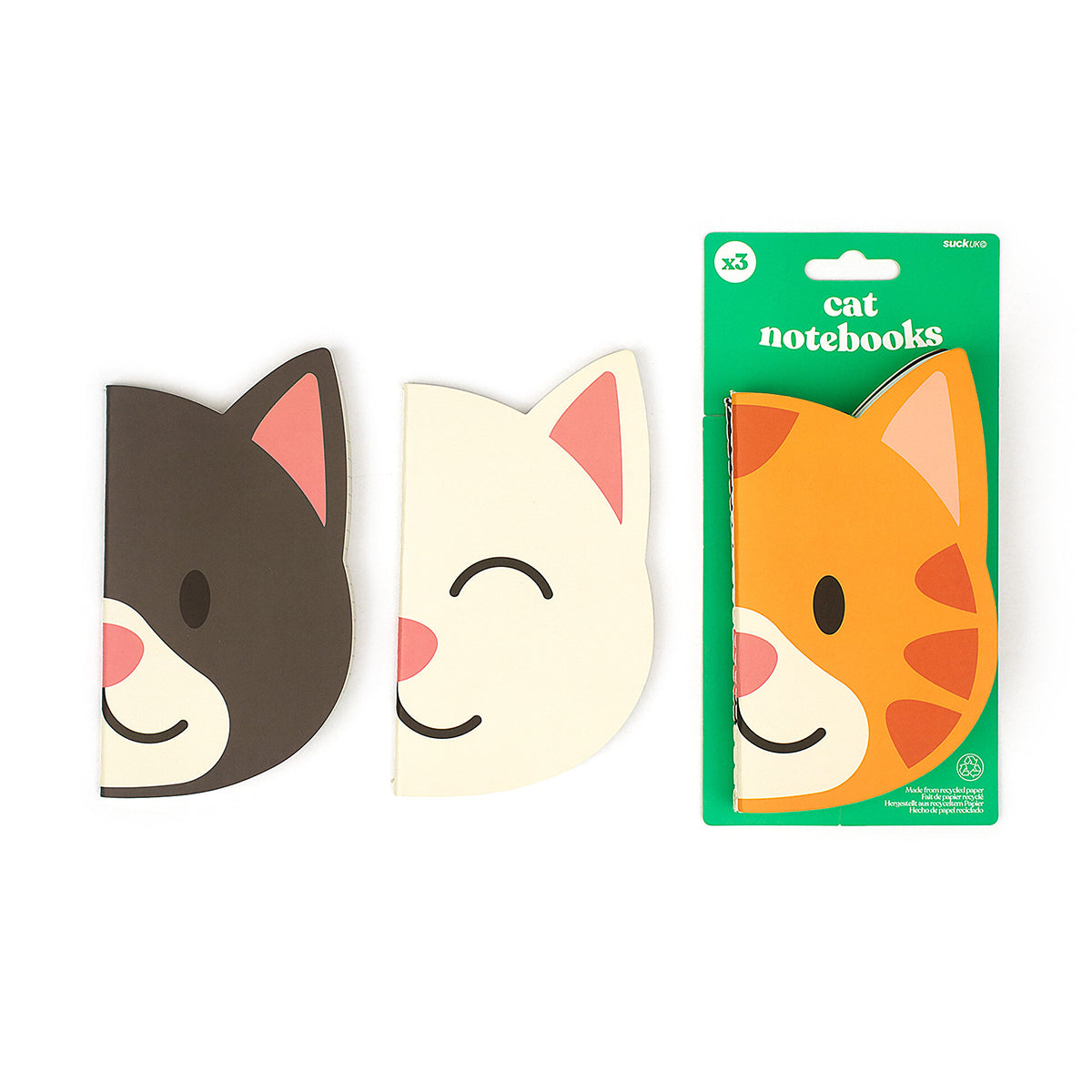 Suck UK Notebooks Cat Shaped (Set of 3)