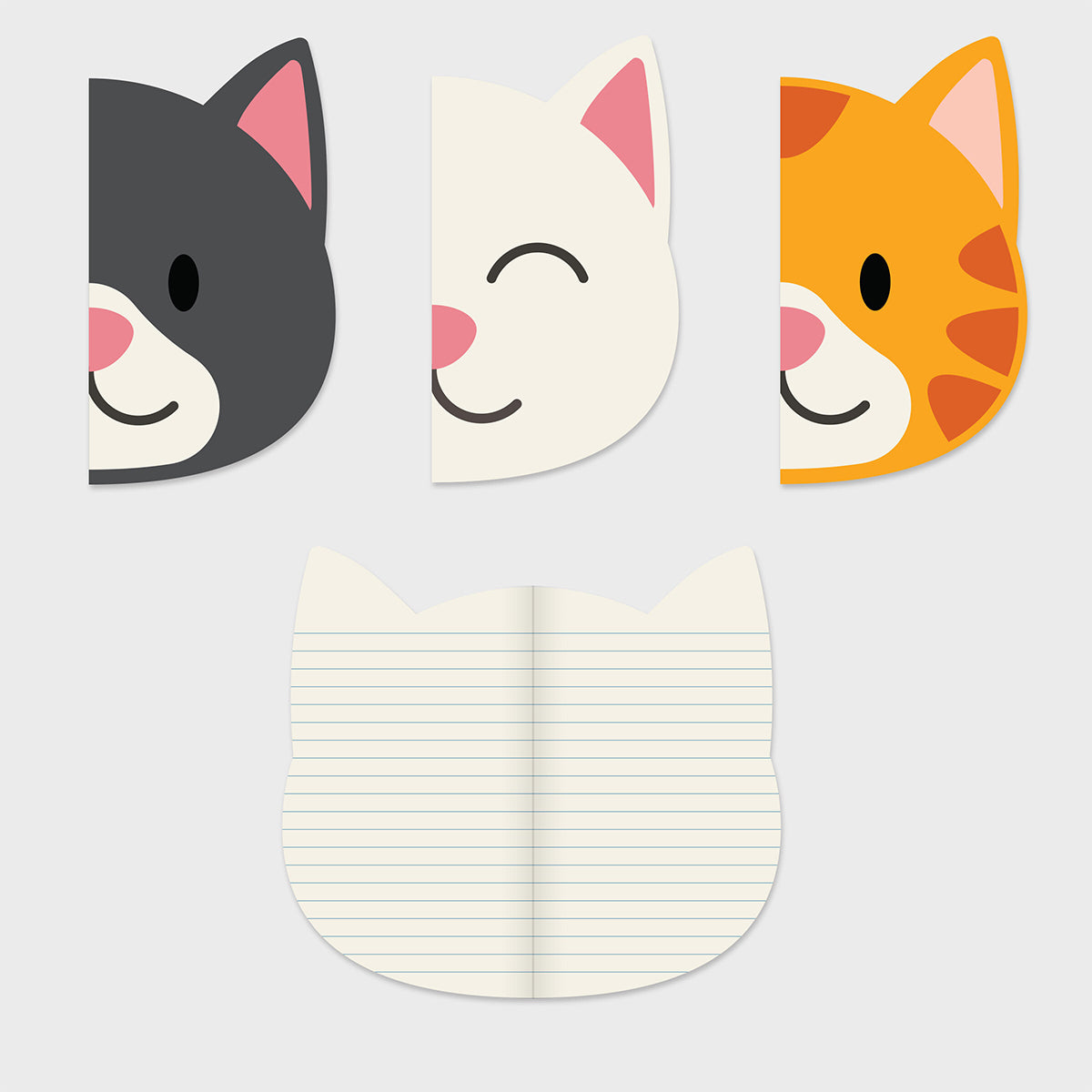 Suck UK Notebooks Cat Shaped (Set of 3)