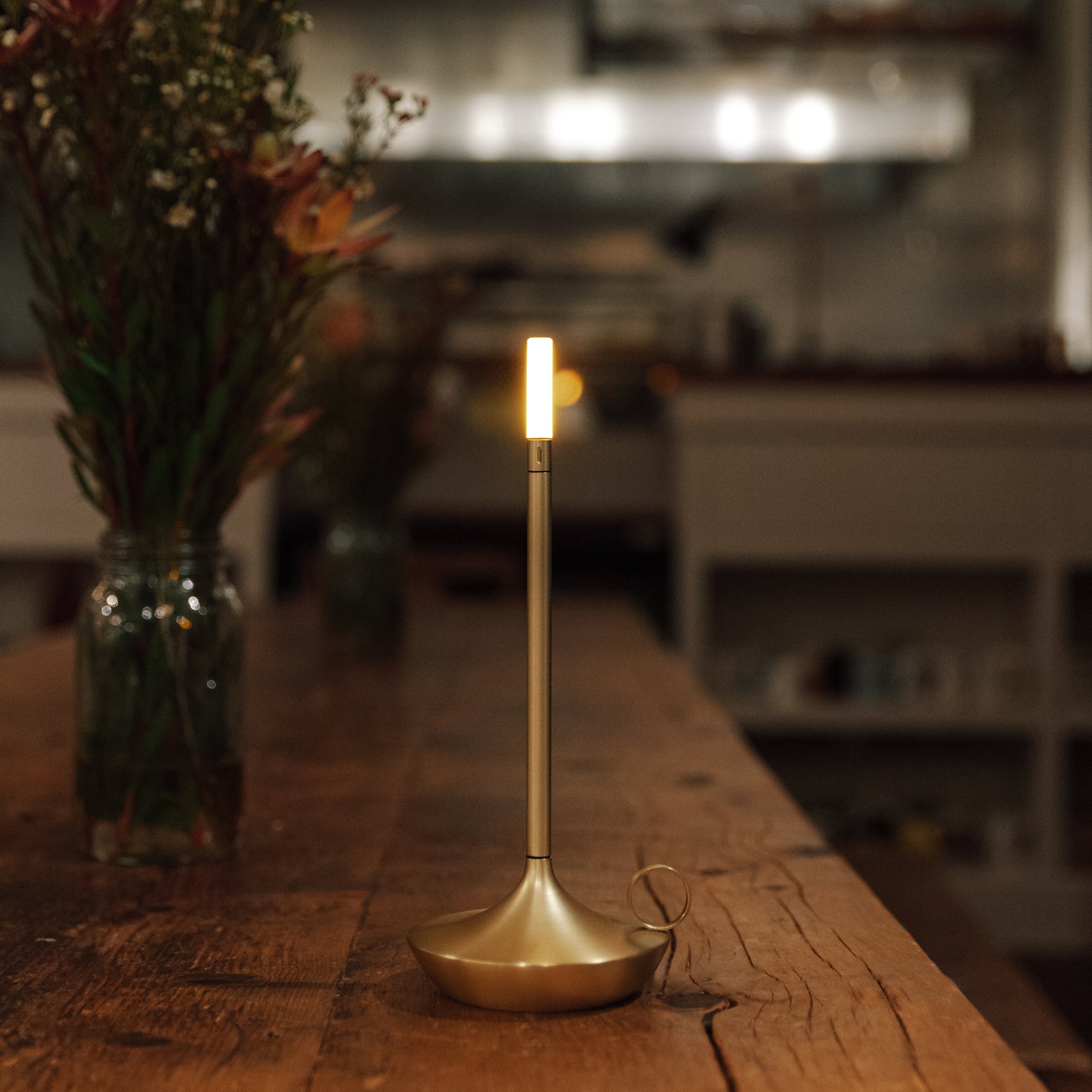 Wick Wick Brass LED Candlestick Lamp LED Candlestick Lamp
