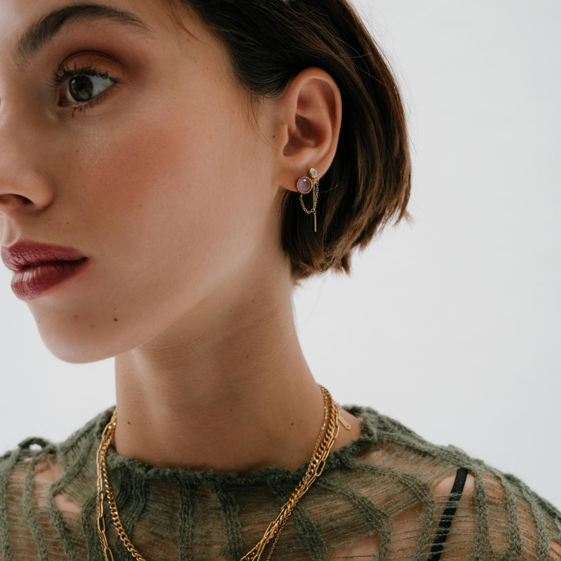 AEC Paris Earrings Chloris Watermelon Quartz